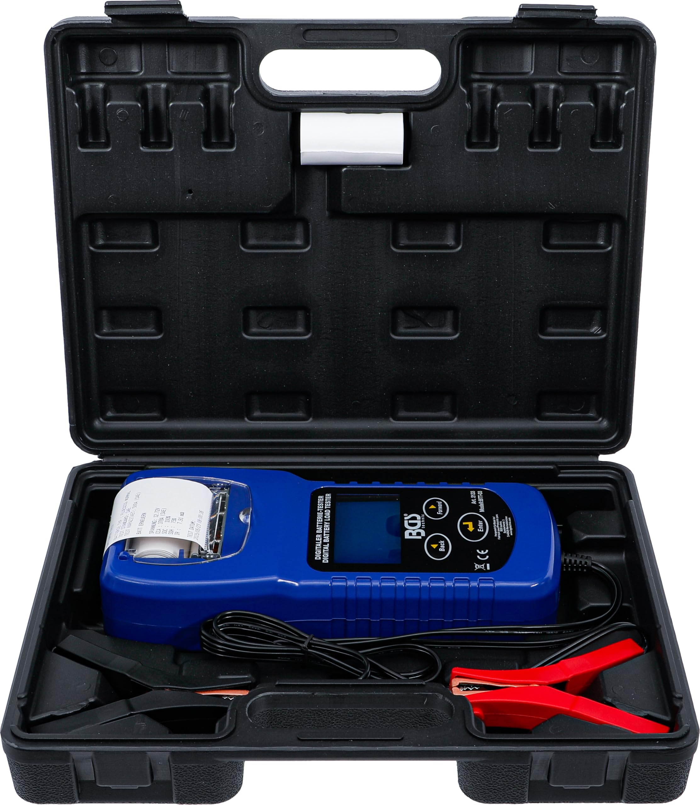 BGS 2133 | Digitaler Batterie- und Ladesystem-Tester | mit Drucker | Für 6 & 12 V Batterien | 12 & 24 V Anlass- und Ladesysteme | Spannungsbereich 1,5 - 30 V | SAE, DIN, EN, IEC, CA, JIS
