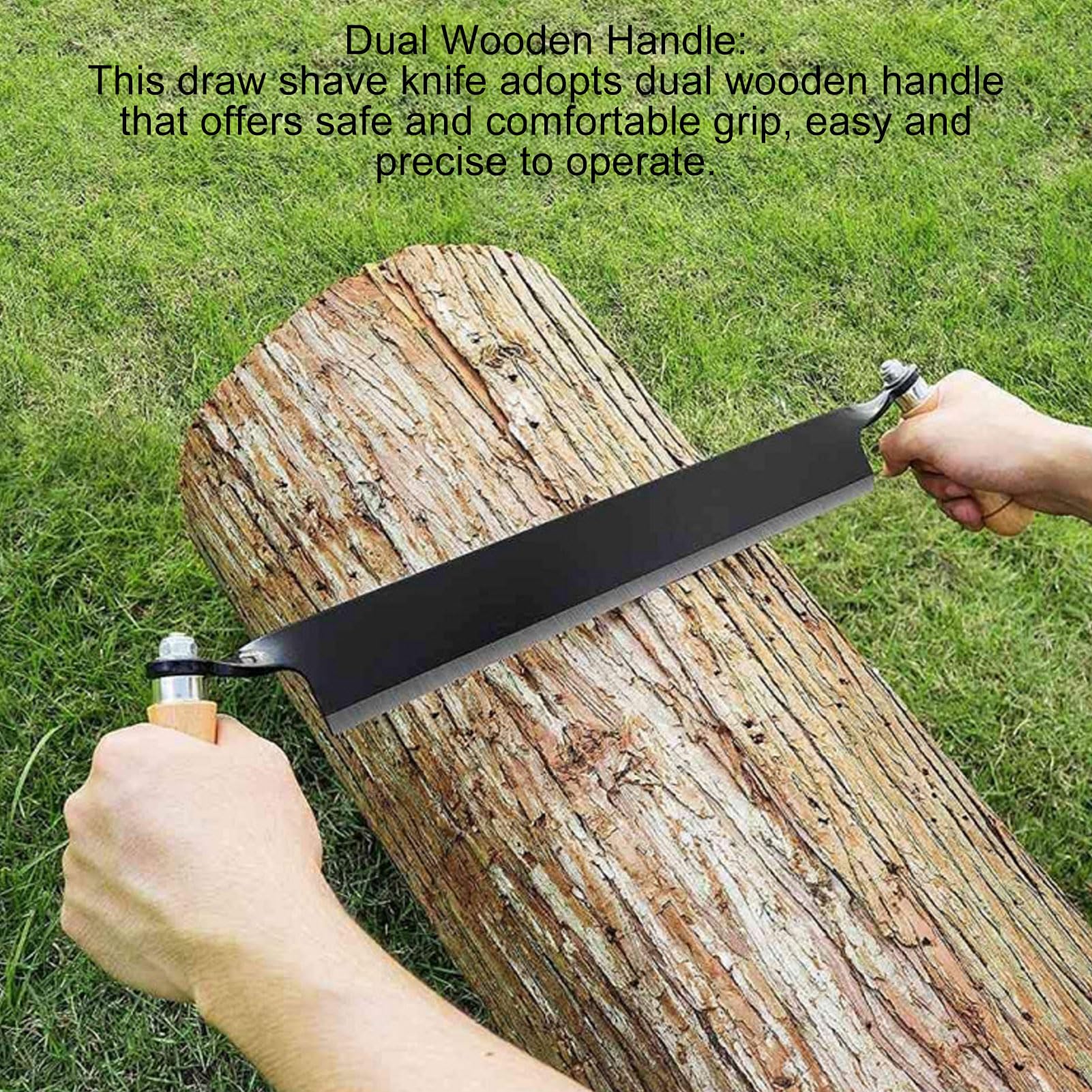 Fyearfly Cuchillo para Corteza, Hoja de Acero de Tungsteno, Cómodo Mango de Madera, Cuchillo Recto de Alta Nitidez para Carpinteros de Madera, Torneros y Talladores de Madera