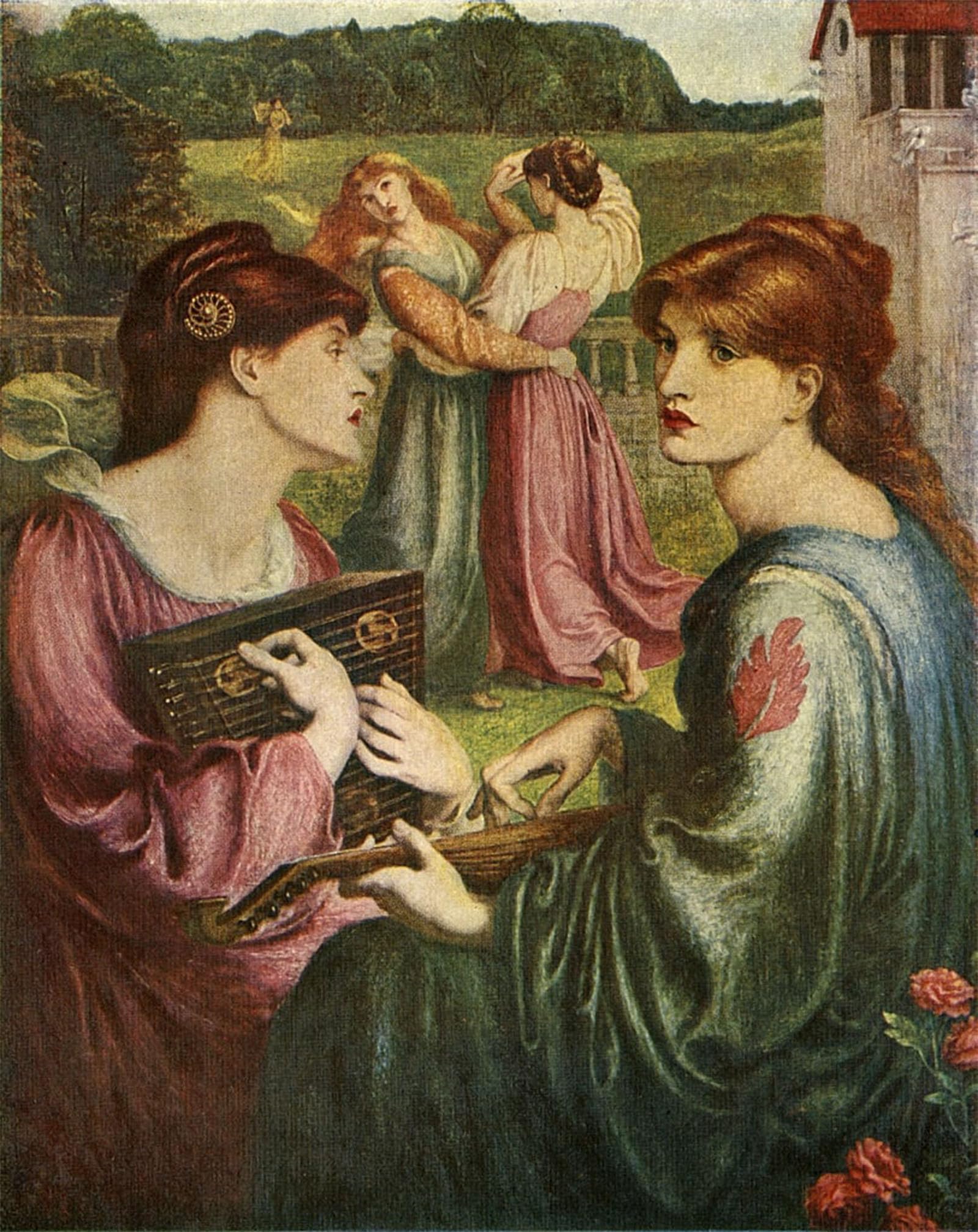 Serendipitp No Frame Vintage Picture Print On Canvas Wall Art Poster The Bower Meadow By Dante Gabriel Charles Rossetti Artwork Print Poster For Wall Decor 60X90cm
