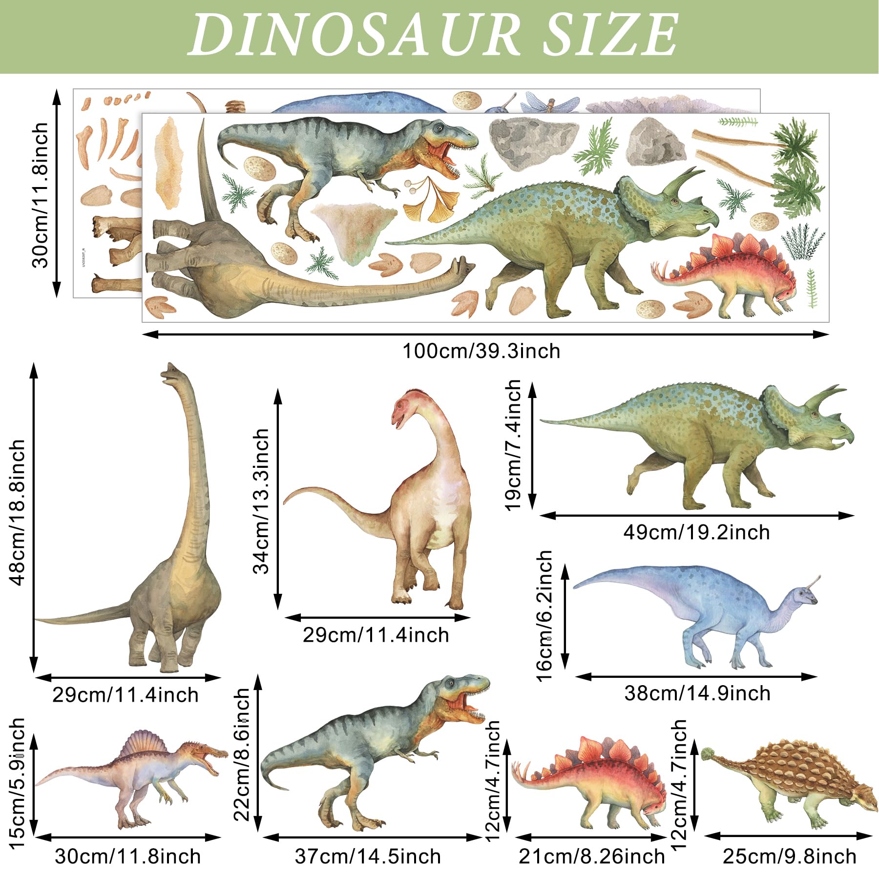 Watercolor Dinosaur Wall Stickers - Image 3