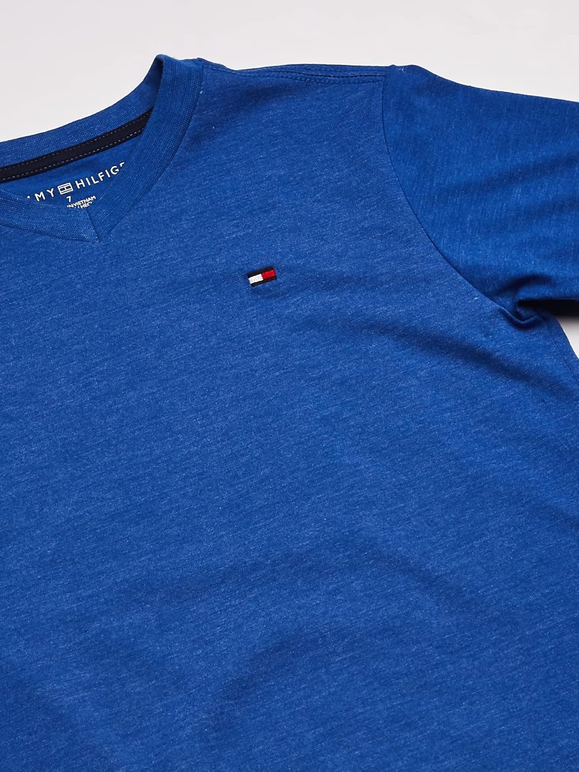 Tommy Hilfiger Boys' Little Short Sleeve Ken, Solid Color with Embroidered Logo, V-Neck &Crewneck Ringer T-Shirt: Clothing, Shoes & Jewelry