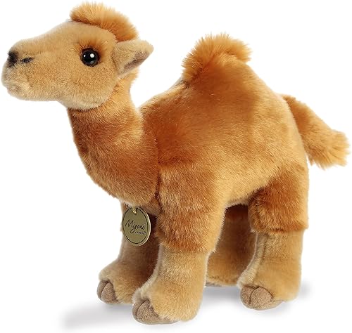 Miniatura 5 de Aurora® Adorable dromedario de peluche Miyoni®, detalle realista, compañía entrañable, marrón, 11 pulgadas