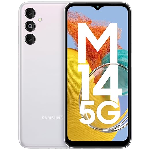 Samsung Galaxy M14 5G (Berry Blue,6GB,128GB)|50MP Triple Cam|Segment's Only 6000 mAh 5G SP|5nm Processor|2 Gen. OS Upgrade & 4 Year Security Update|12GB RAM with RAM Plus|Android 13|Without Charger
