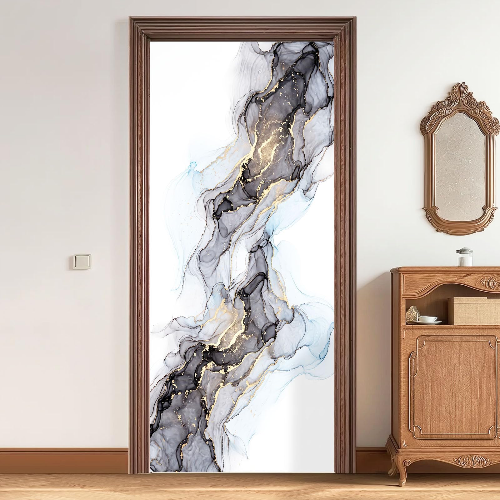 3D Türaufkleber Selbstklebend 95 x 215 cm Abstrakt Modern TürPoster