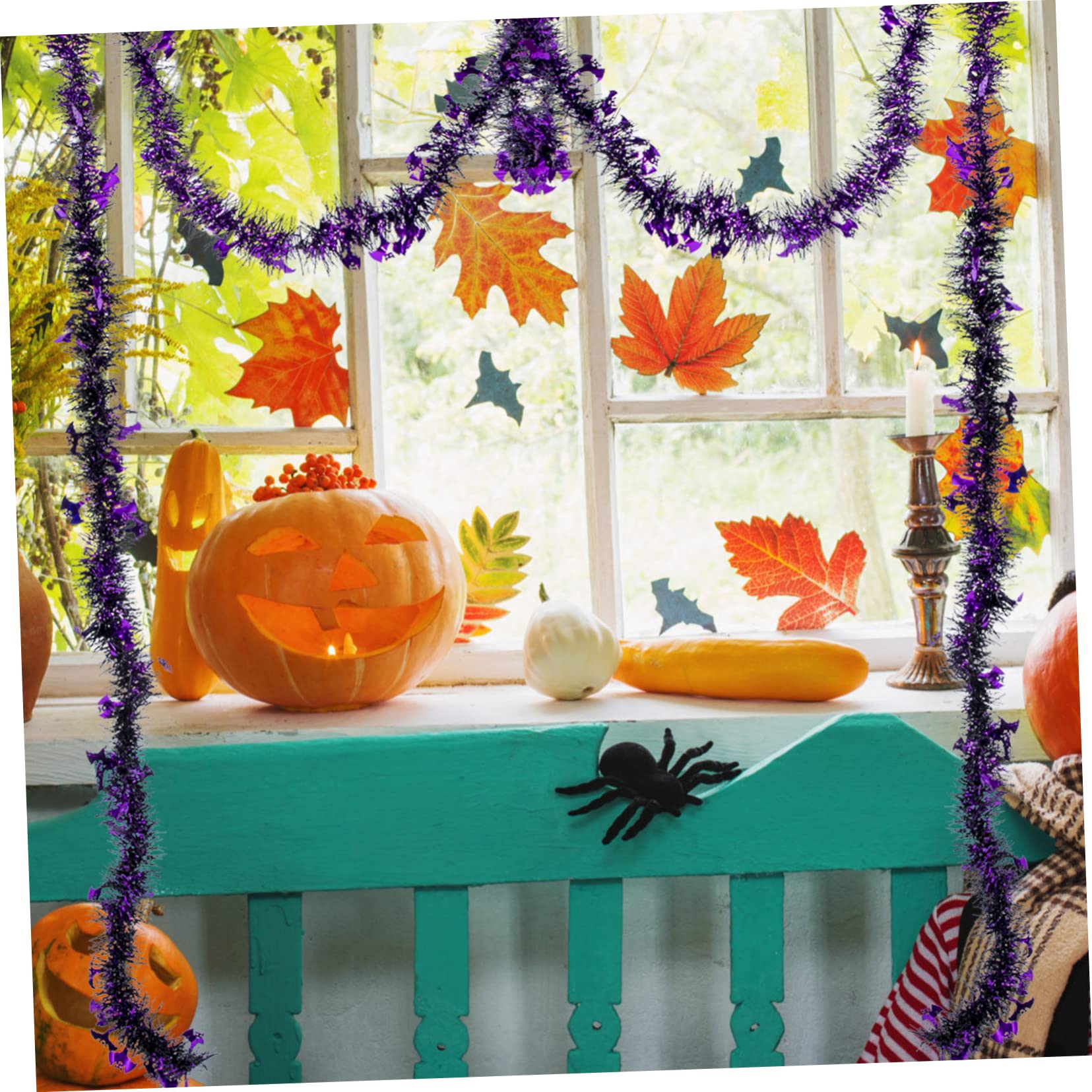 ABOOFAN 9stücke Teiliges Halloween Dekorationsset Mit Tinsel Girlande Für Innen Und Außendekoration Für Halloween-Partys Mit Leuchtenden Farben Und Flexibler Anwendung