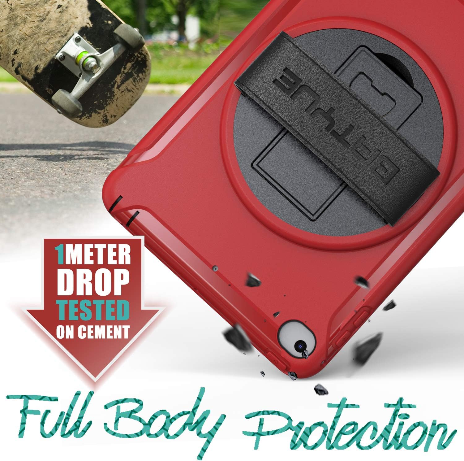 Bеѕt Dеаl Prоduсt BATYUE iPad Mini 4 Case 2015, iPad Mini 5th Generation Case 2019, [360° Swivel Stand] & [Leather Hand Strap] Kids Friendly Shockproof Rugged Drop Protection Case for iPad Mini 5/4 Boys Girls (Red)