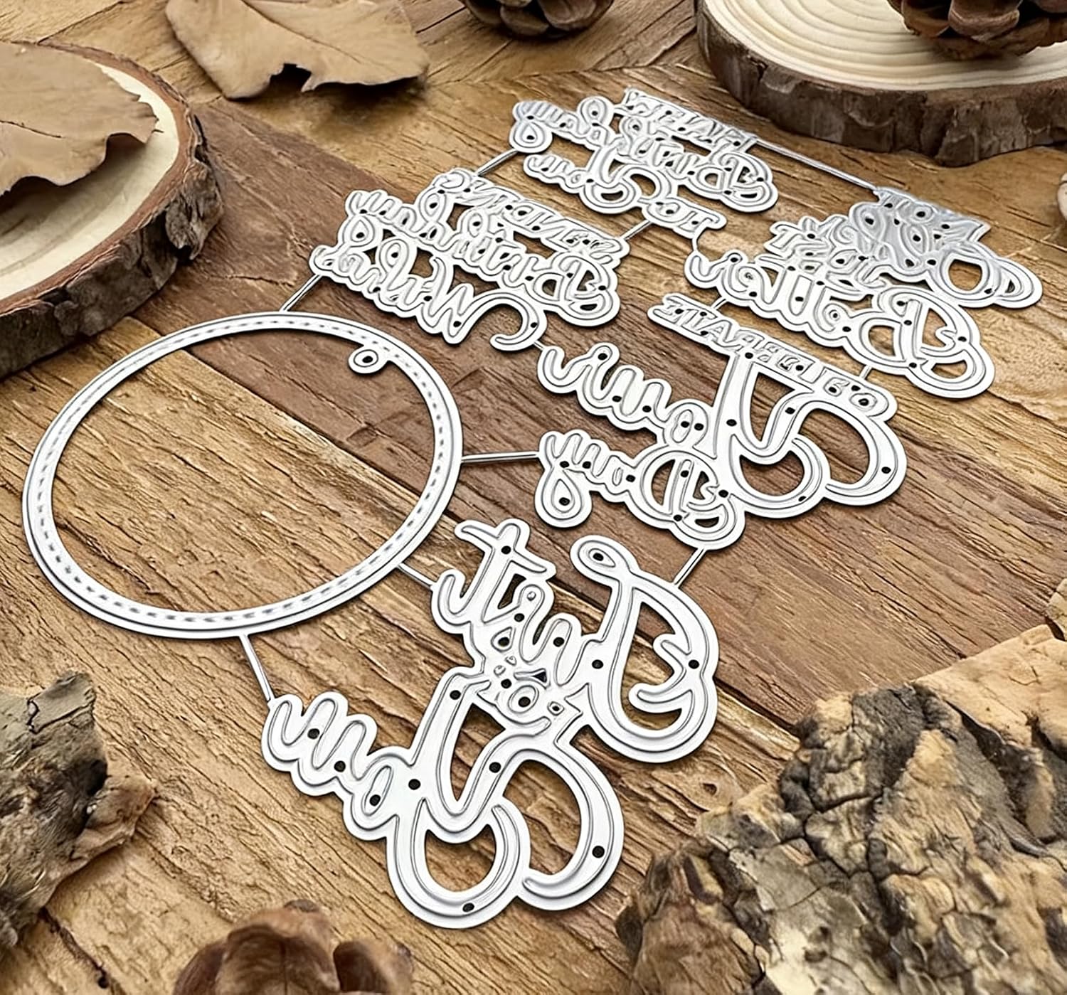 Layers Words Birthday Titles Metal Die Cuts,Letter Birthday Wishes Tags Frame Festival Cutting Dies Cut Stencils for DIY Photo Decorative Embossing Paper Dies for Scrapbooking Card Making