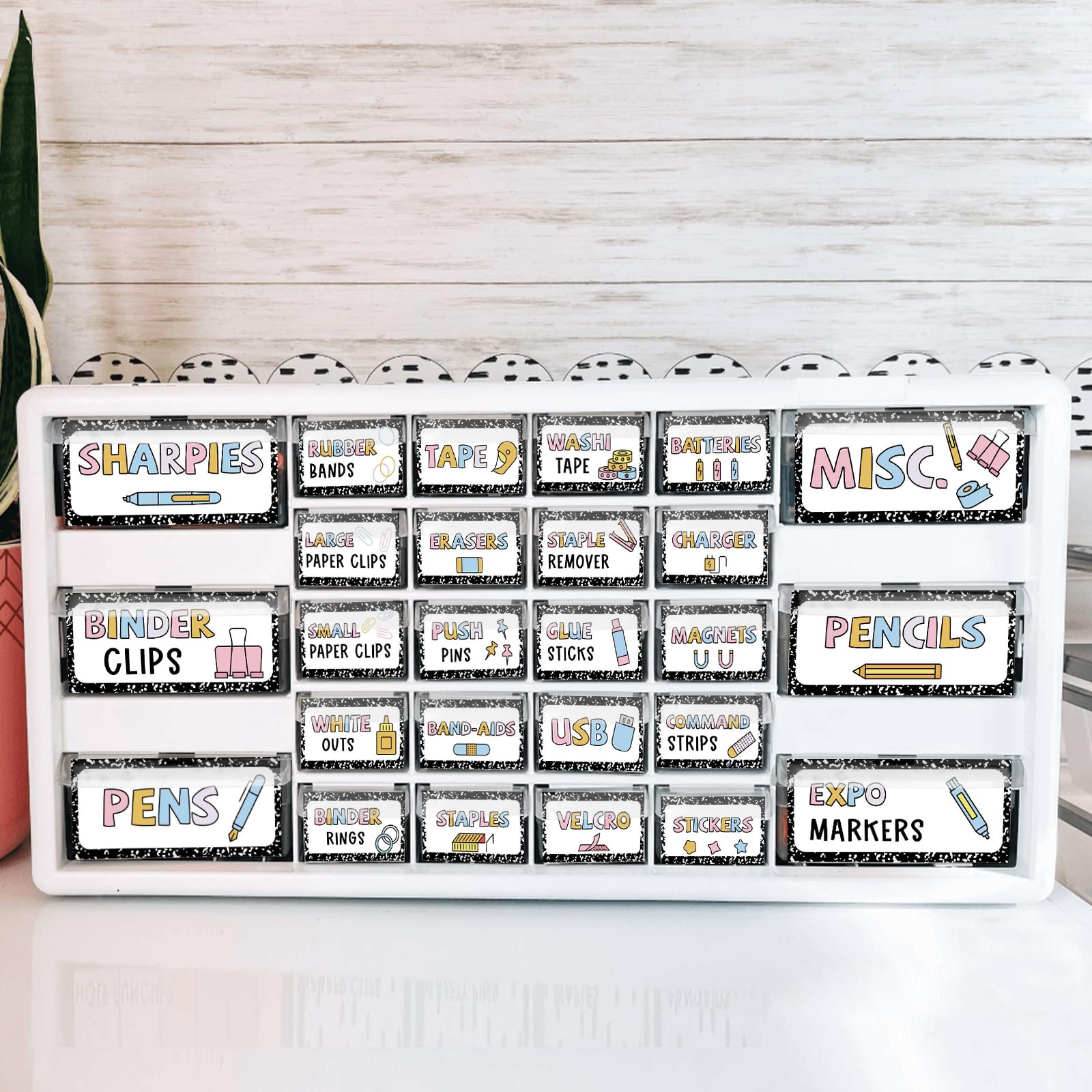 42 Pieces Teacher Toolbox Labels Tool Box Storage Label Classroom Supply Decor for Back to School Teachers Classroom Organization (Colorful Composition) โ image 1