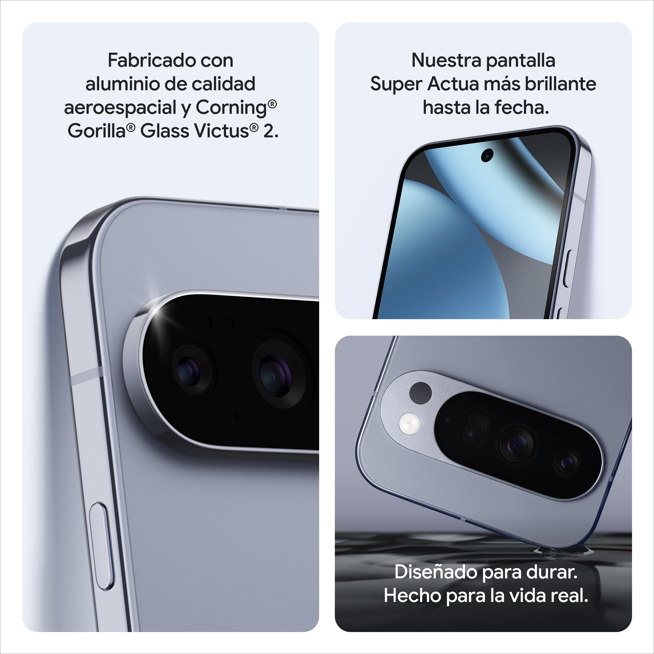 Google Pixel 10 Pro - Smartphone Android Libre con Gemini, Sistema de cámara Trasera Triple, batería de más de 24 Horas y Pantalla Super Actua de 6,3" - Piedra Lunar, 256GB
