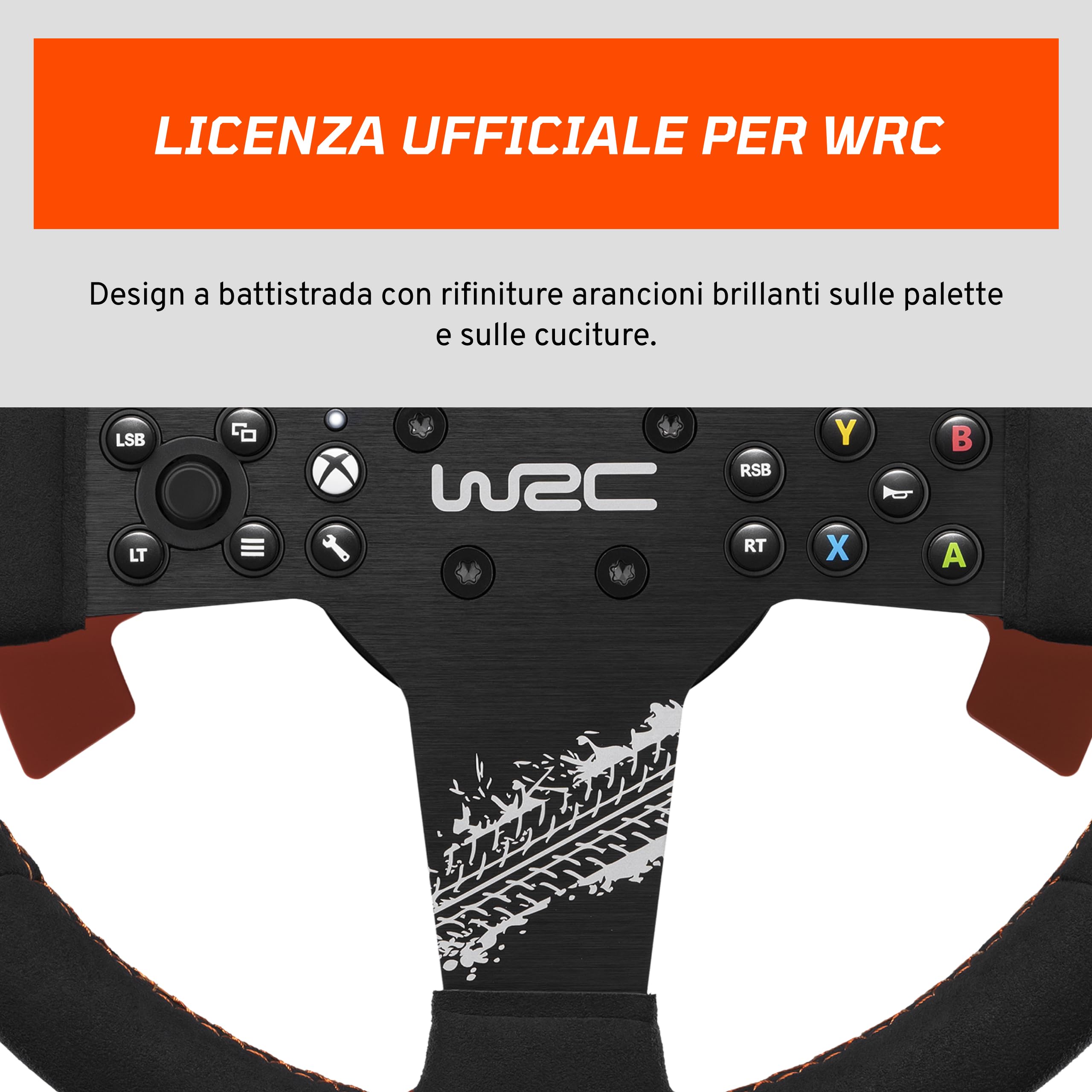FANATEC CSL Elite Volante da Corsa WRC Xbox Rally Sim Rivestimento Alcantara LED RevStripe Paddle Rimovibili Plug-e-Play PC PS5 PS4 Xbox Series X|S Xbox One