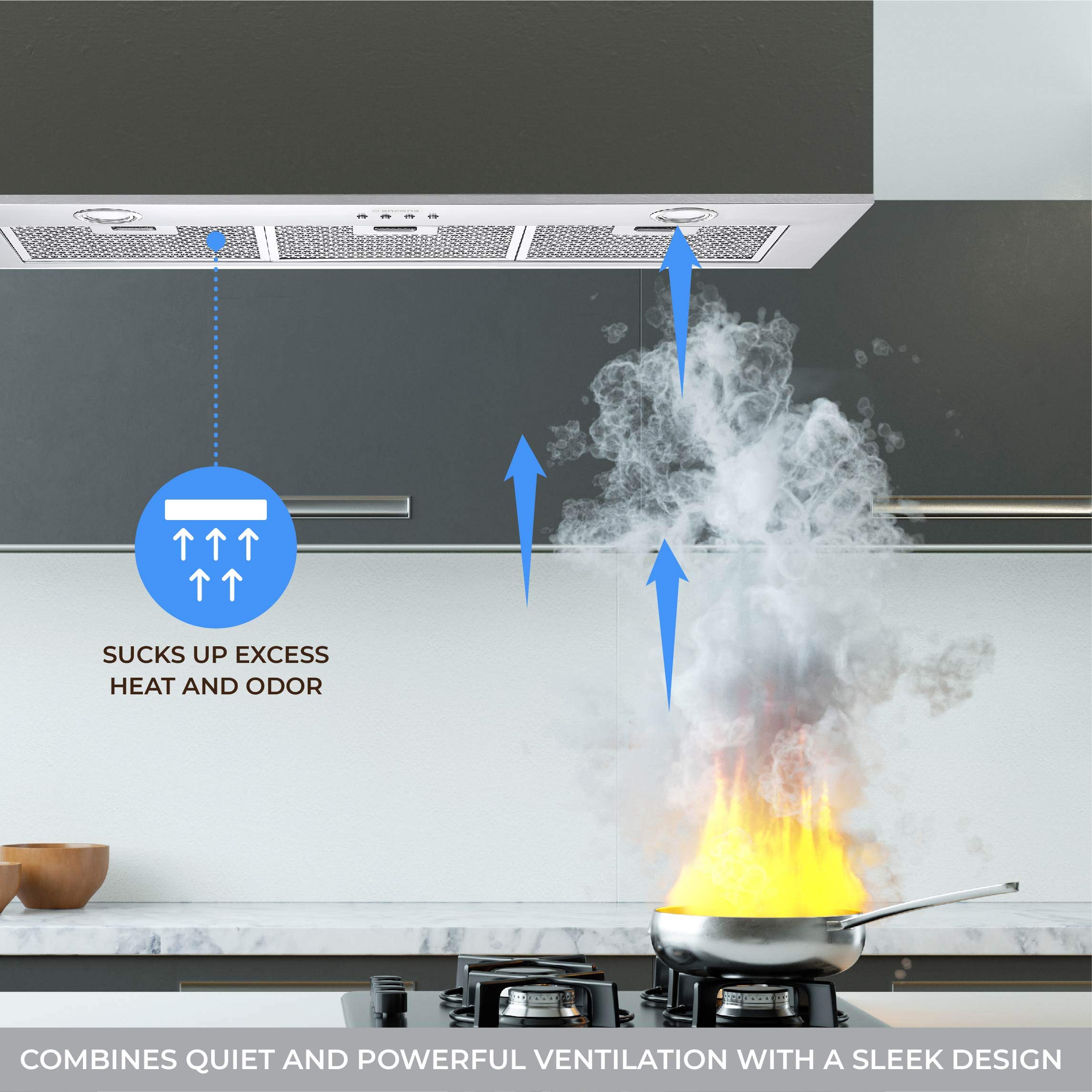Ancona AN1364 Inserta Plus 36â€_x009d_ 420 CFM Ducted Builtin Range