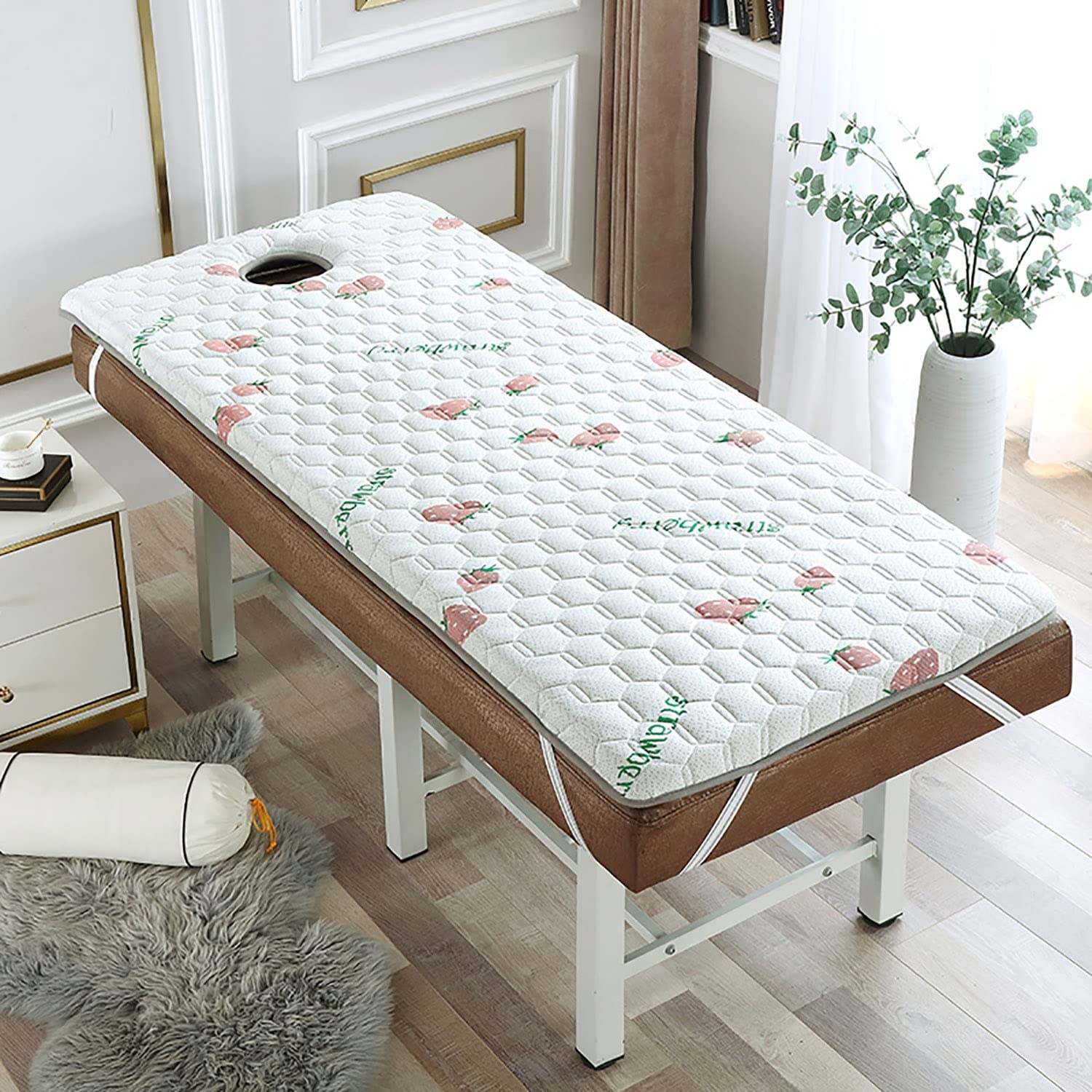 Lash Bed Topper – Hochdichter Schaumstoffaufsatz Für Massagetische, 178x58 Cm, Mit Plüschbezug, Rutschfest