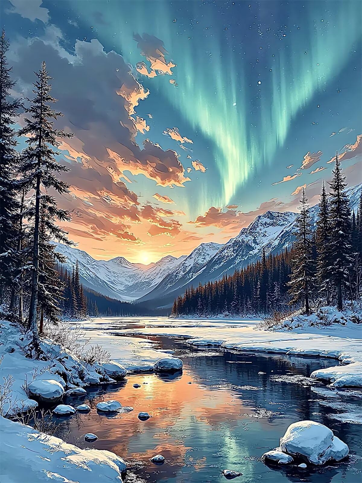 Puzzle 6000 sztuk rzeki świcie Aurora Puzzle dla dorosłych niemożliwe trudne wymagające układanki 6000 klasycznych elementów 179 x 105 cm