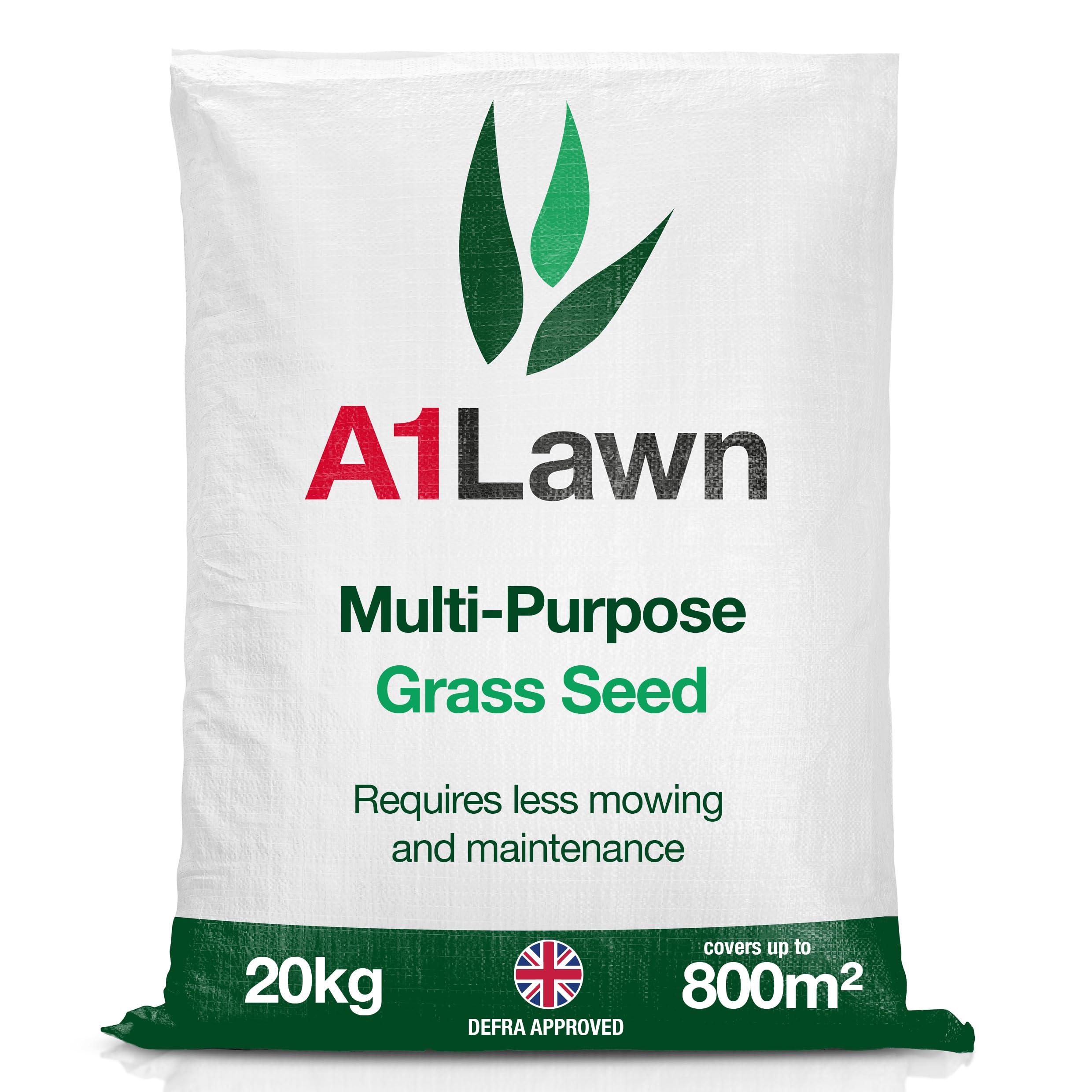 A1 Lawn, Multi-Purpose Grass Seed - Fast Growing, Hard-Wearing Lawn, DEFRA Approved, 20kg — image 1