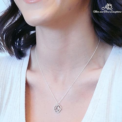 Miniatura 7 de Three Ring Sterling Silver Necklace | Celtic Love Knot | 18" Chain | Gift from Mother In Law | Wedding Gift