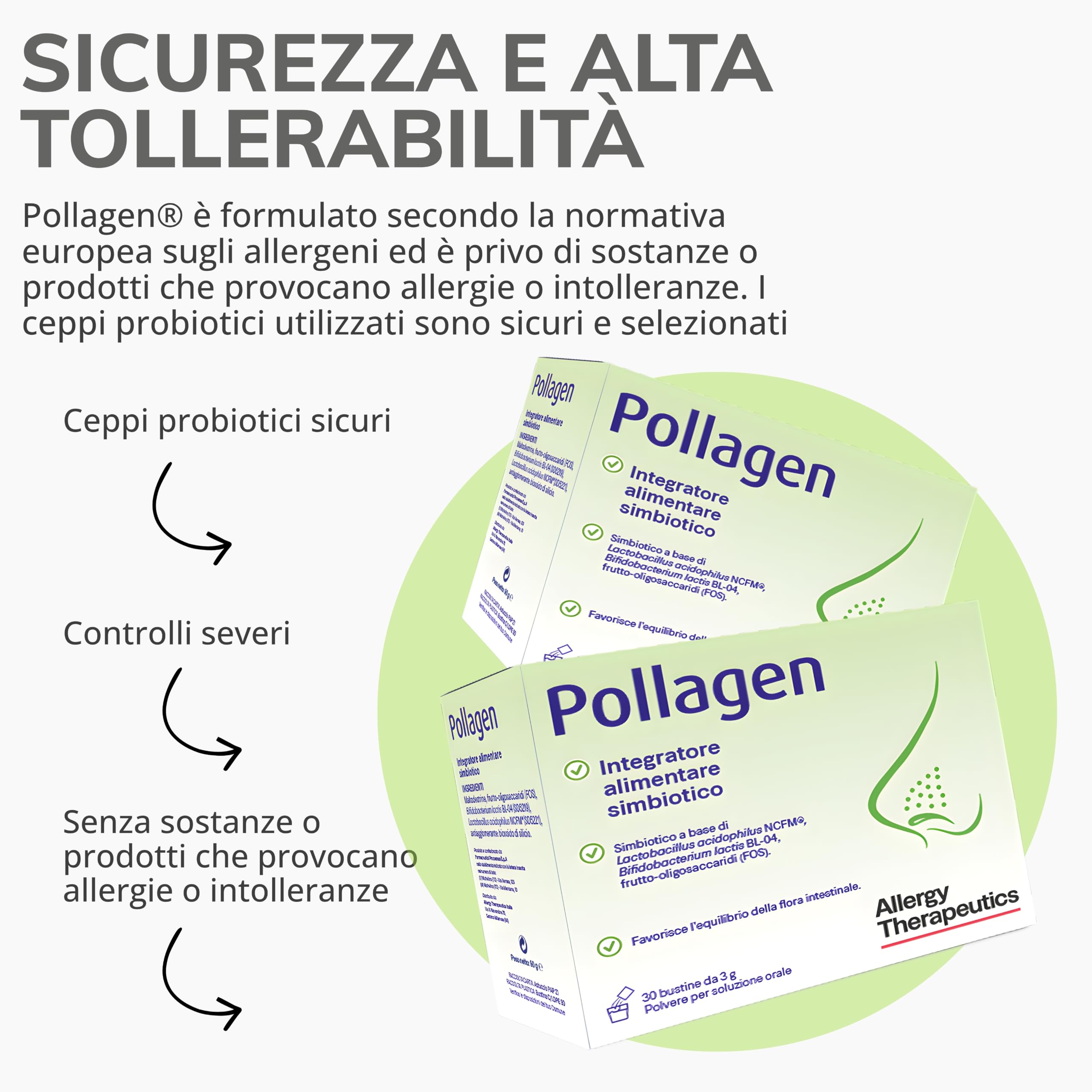 Pollagen® Integratore Alimentare Simbiotico con Ceppi Probiotici Lactobacillus Acidophilus Bifidobacterium Lactis per Favorire l’Equilibrio della Flora Intestinale Adulti e bambini 30 Bustine
