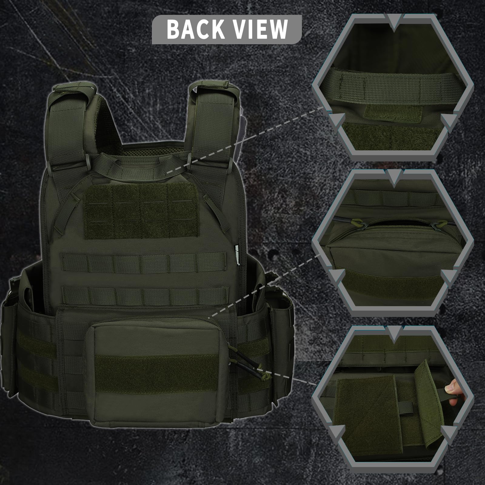 Tactical Vest for Men Molle Security Airsoft Vest Adult