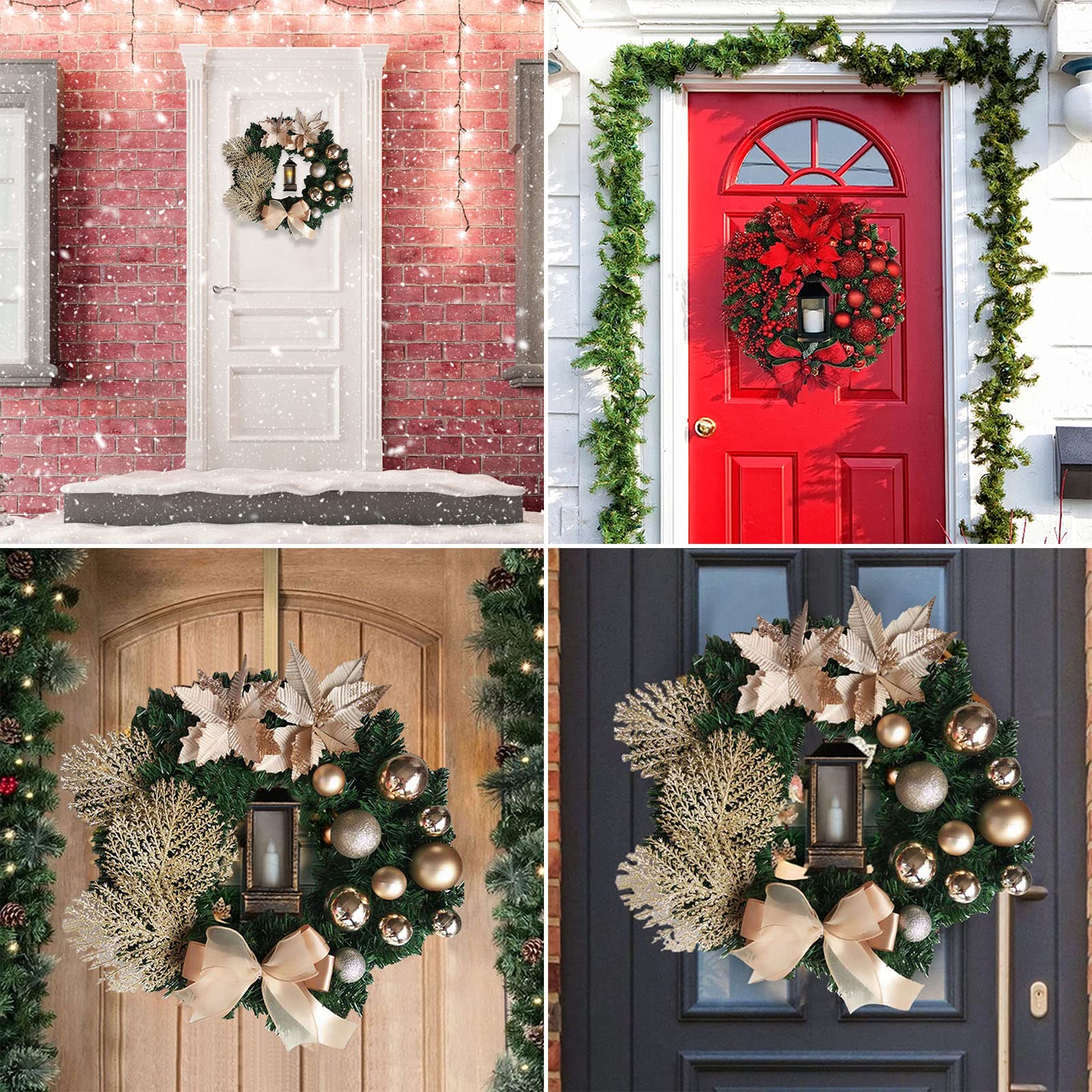Amazon.com: Ochine Elegant Red Christmas Front Door Wreath