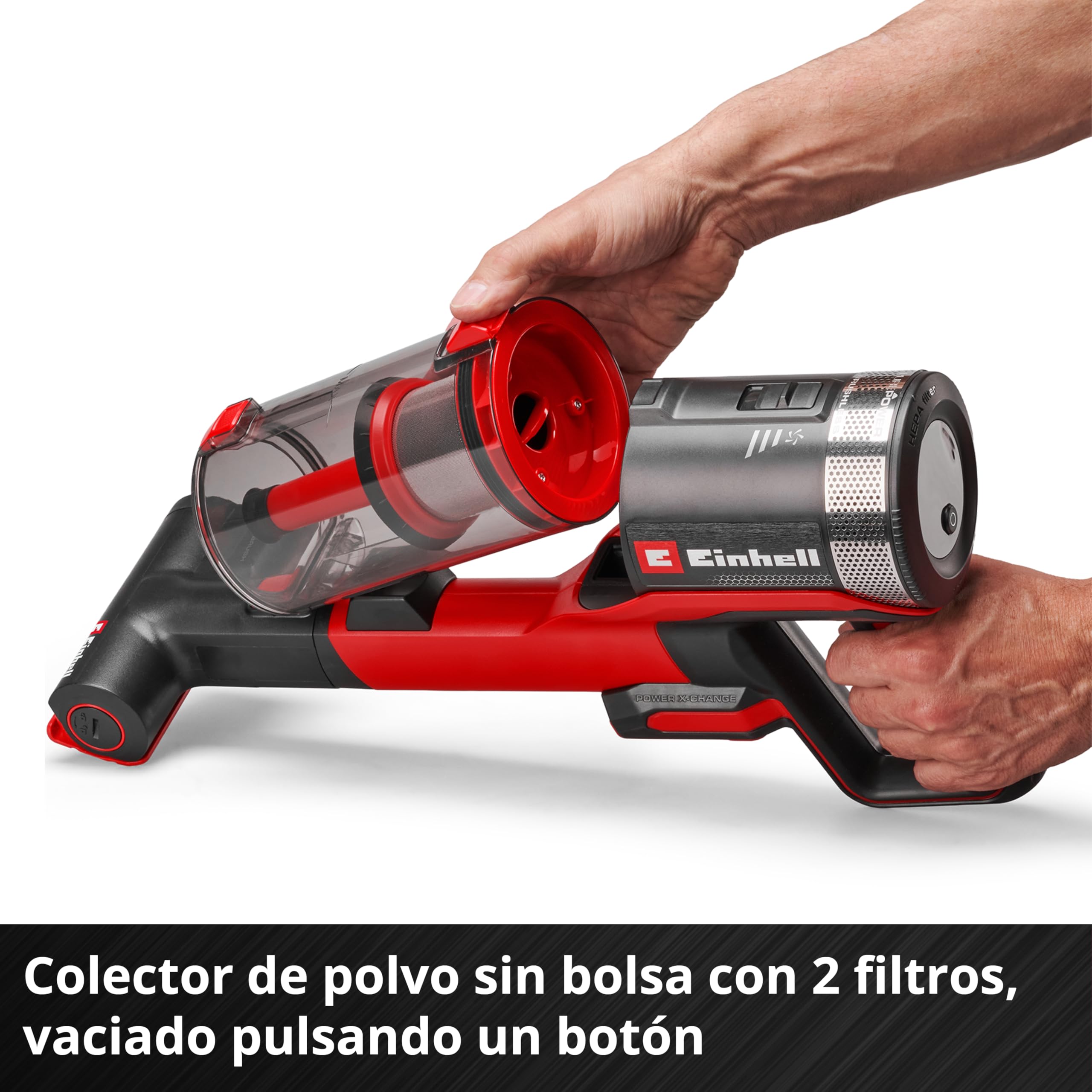 Einhell Aspirador de Mango con batería TE-SV 18/270 Li BL-Solo Power X-Change (18 V, Brushless, 270 mbar, sin Bolsa, 3 Modos de Potencia, Sistema de Filtro Triple, Incl. Accesorios, sin batería)