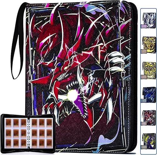 KaylyPro - Carpeta de tarjetas coleccionables para tarjetas Yugioh con capacidad de 990 bolsillos, 9 bolsillos compatible con tarjetas Yu-Gi-Oh y