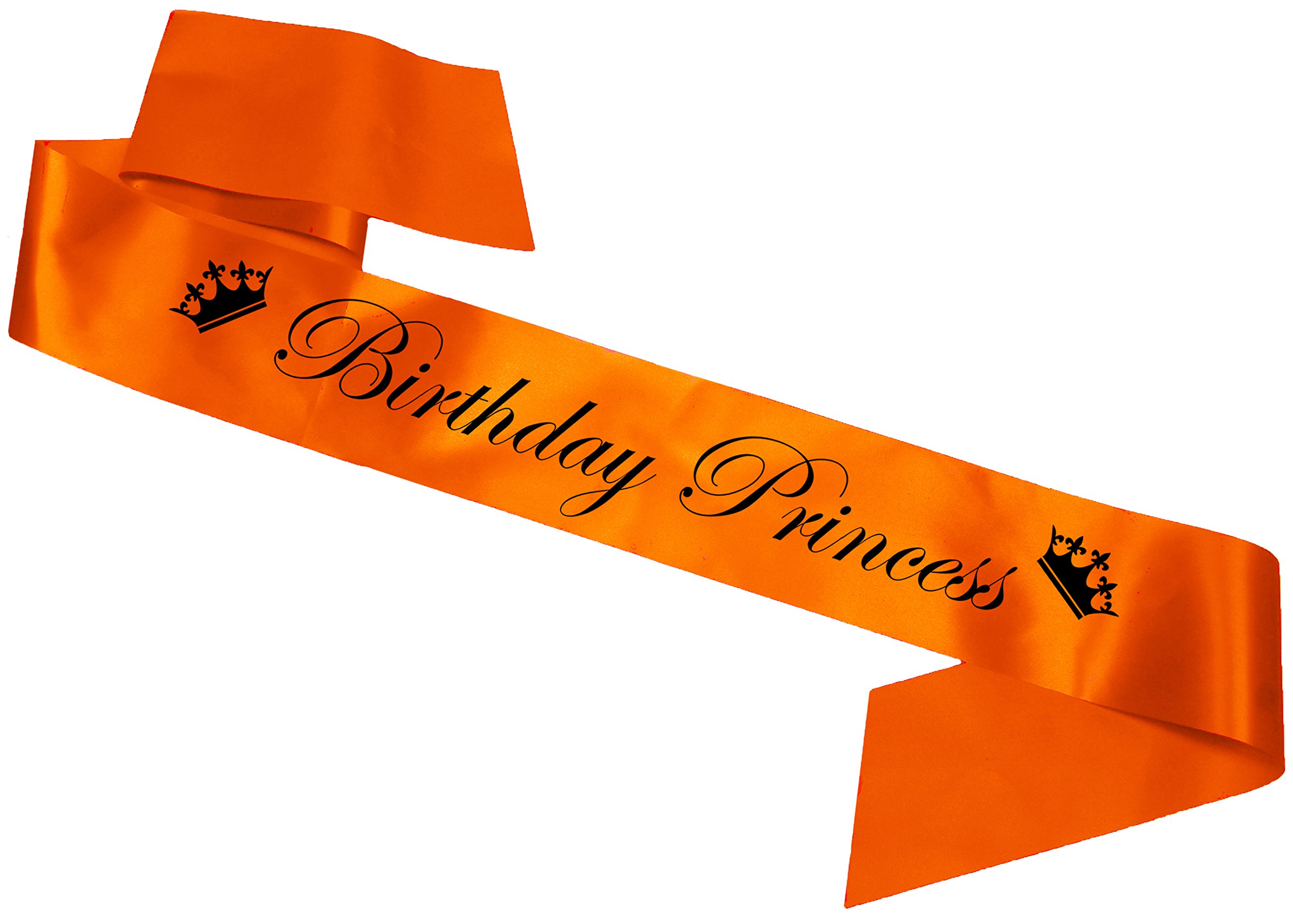 My Pretty Little Gifts Birthday Princess Party Sash (Eds): Orange