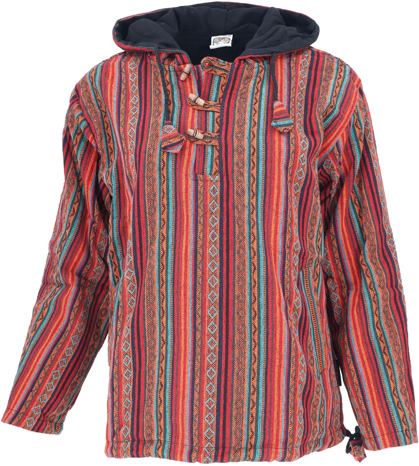 Guru-Shop, Goa Hoodie, Baja Felpa con Cappuccio, Dicotone, Felpe e Felpe con Cappuccio