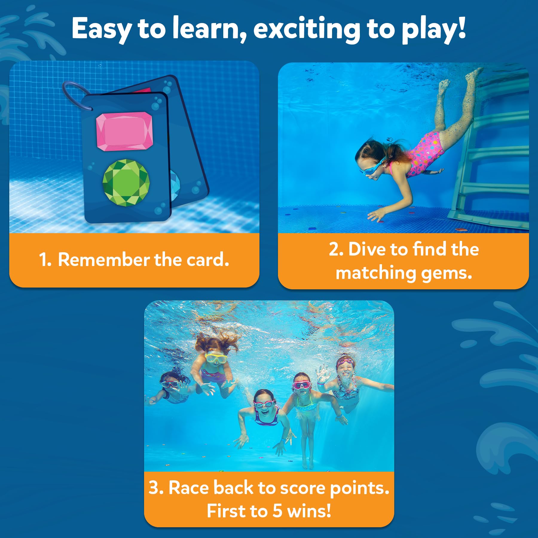 Jeu De Piscine Skillmatics Seek & Splash – Cherche Et Trouve Aquatique – 64 Gemmes