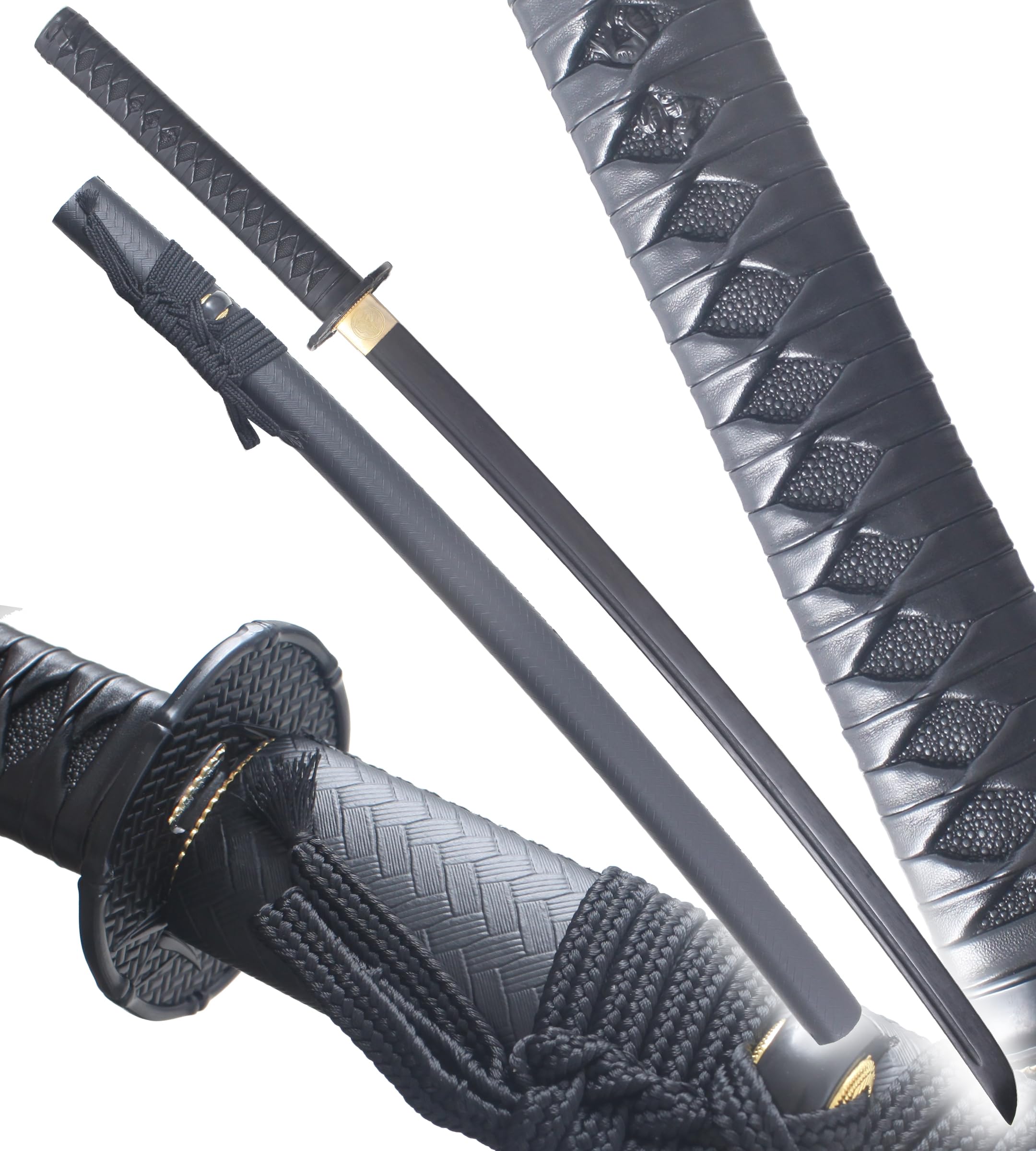 Danzan Katana Bambou Lame en Bois Wenge Noir - Sabre Katana Japonais Epee - Lame Bois Wenge Noire