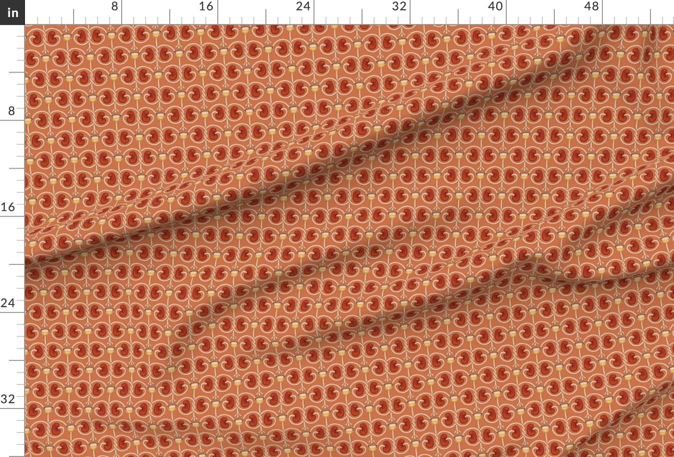 Spoonflower Fabric - Burnt Orange Medical Anatomy Body Guts Printed on Minky Fabric by The Yard - Sewing Baby Blankets Quilt Backing Plush