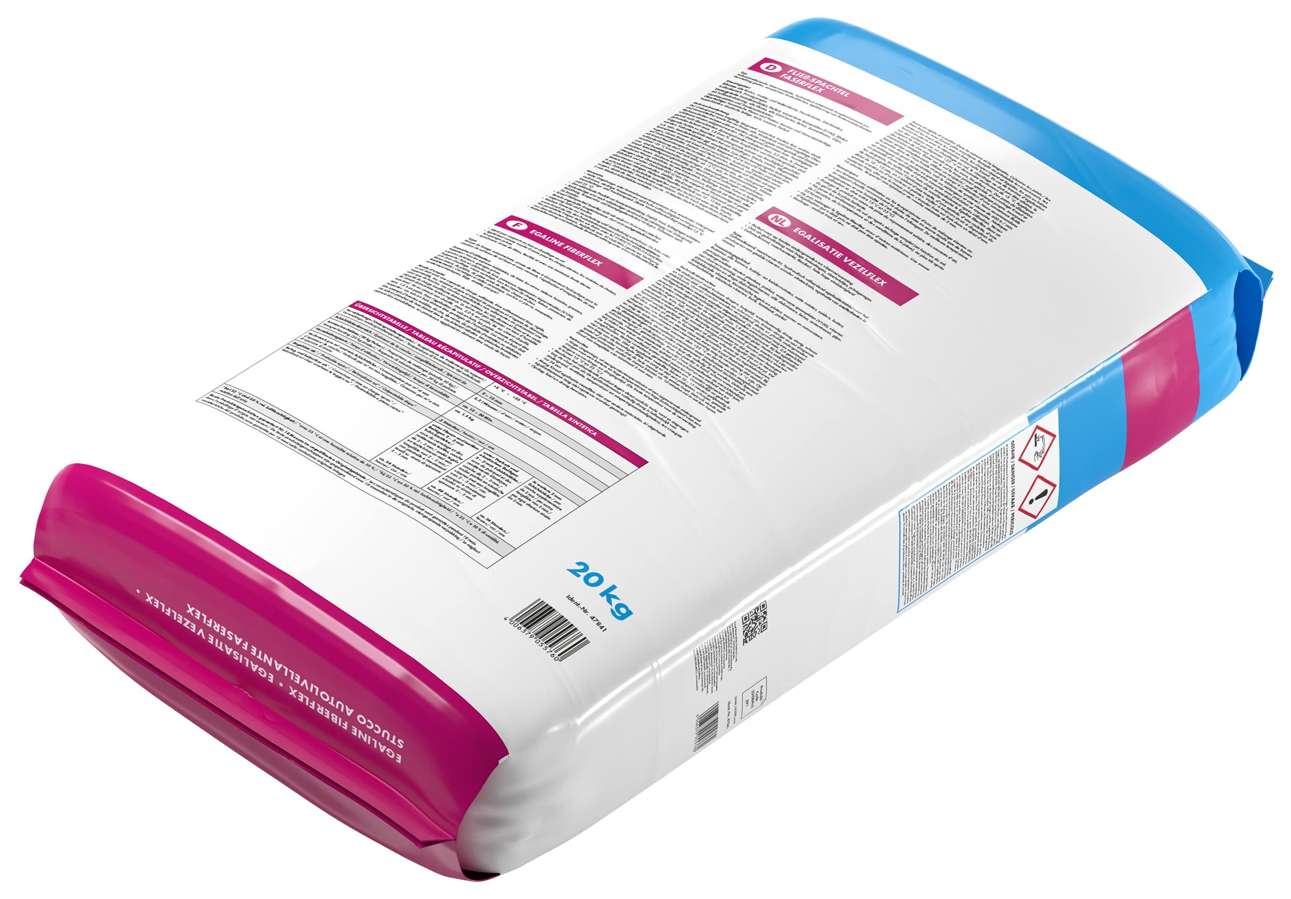 Knauf Faserflex Fließ-Spachtel, Ausgleichs-Masse, 20-kg – Spachtel-Masse, Ausgleichs-Spachtel, selbstverlaufend, Hochleistungs-Spachtel, spannungsarm, frostsicher, für 2-mm bis 15-mm Schichtdicken