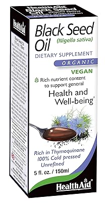Black Seed Oil – 100% Pure & Natural, Cold-Pressed, Organic, 150mg Thymoquinone – Supports General Wellness – Vegan, Non-GMO – 8oz
