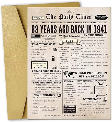 Miniatura 1 de Zyulin Tarjeta de cumpleaños número 83, divertidos regalos de cumpleaños 83 para mujeres y hombres, decoraciones únicas de cumpleaños de 83 años,