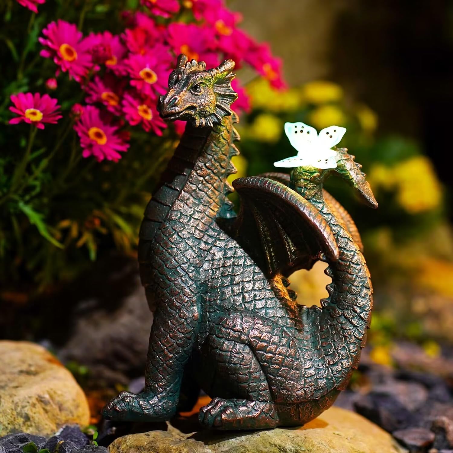 Amazon.com: Nacome Solar Dragon Outdoor Statues for Garden: Outside ...