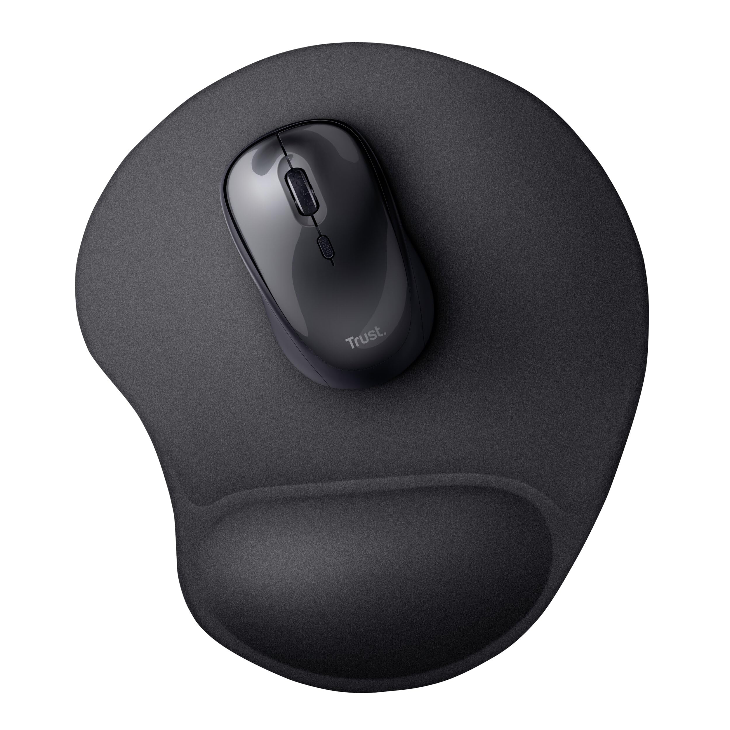 Trust BigFoot Tappetino per Mouse, Ergonomico, con Poggiapolsi in Gel, Fondo Antiscivolo, Superficie in Microfibra, Nero