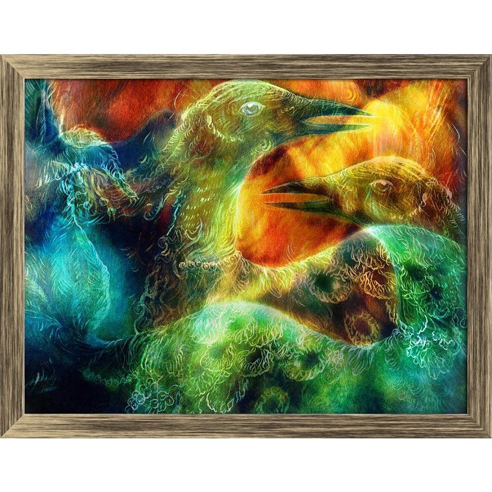 ArtzFolio The Phoenix Bird Tabletop Painting Antique Golden Frame 7.4 x 6 inch (19 x 15 cms)