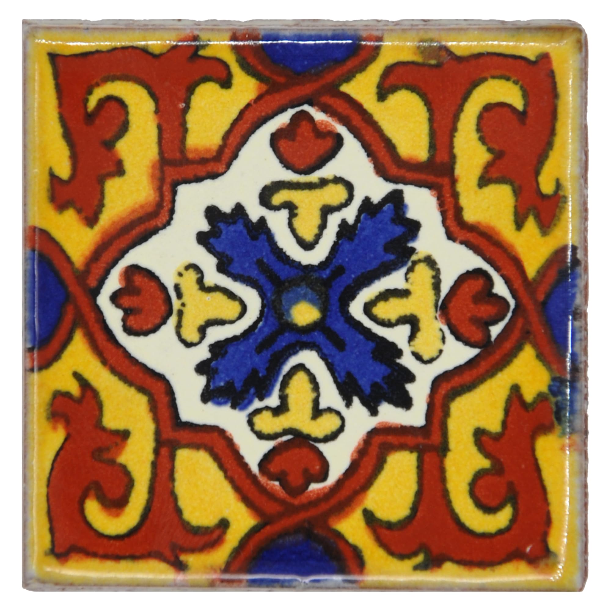 Ceramic Mexican Tile – 5cm- Handmade and Ethically Traded by Tumia LAC