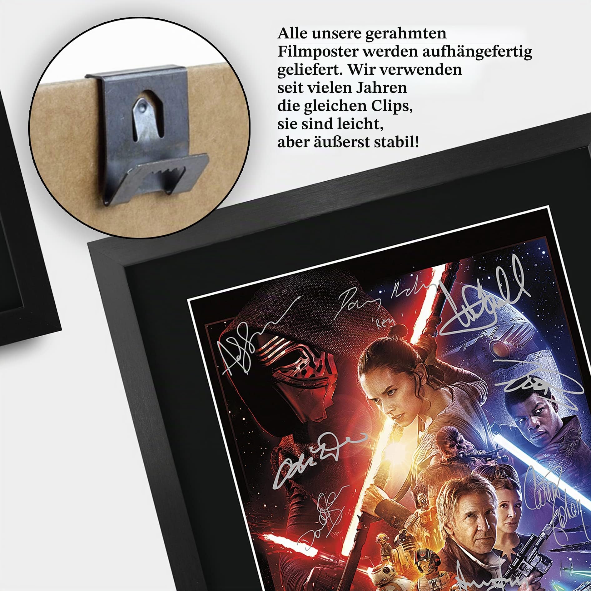 HWC Trading A3 FR The Force Awakens Star Wars Geschenke Printed Poster Autogramm Bild für Film-Memorabilia Fans - A3 Eingerahmt