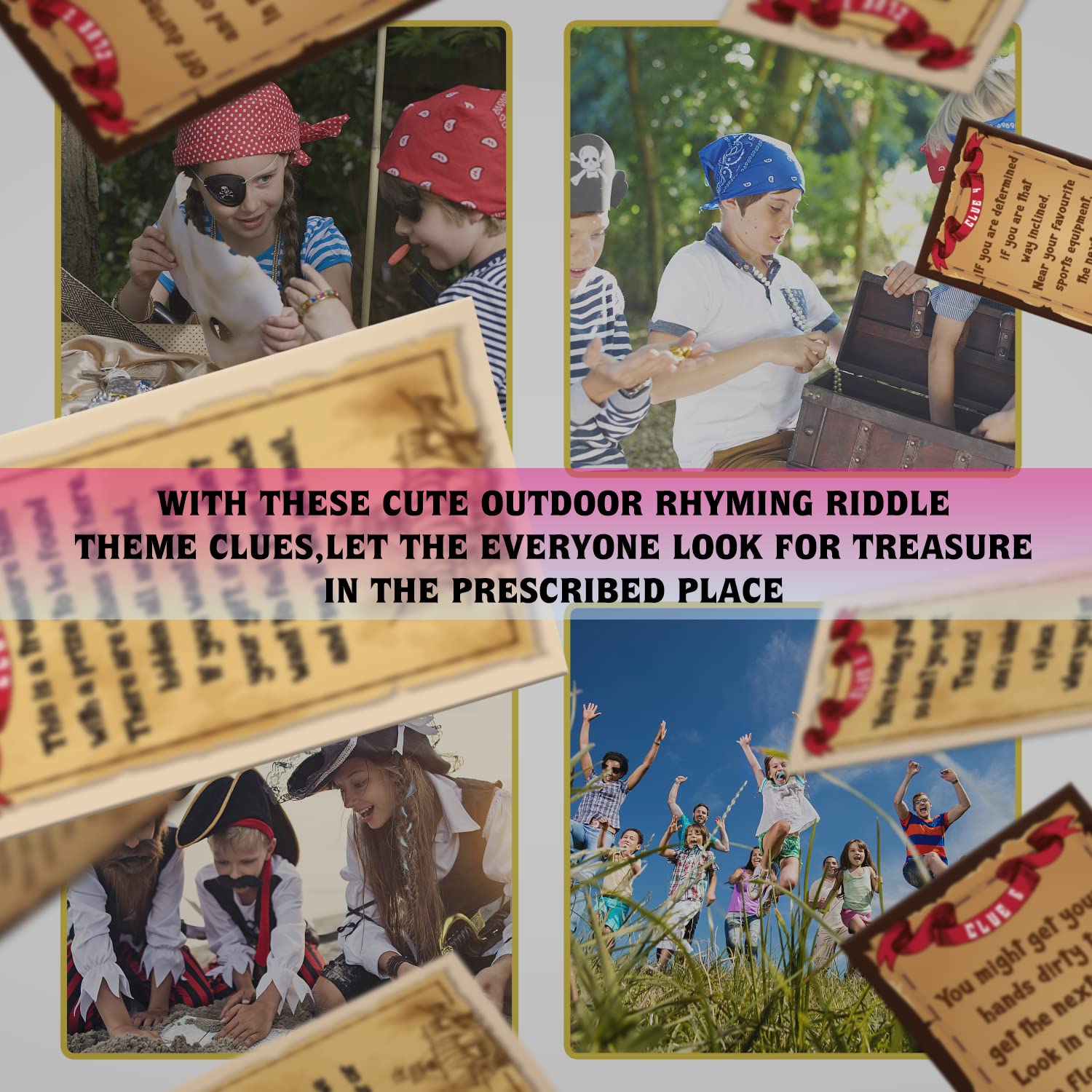 Amazon.com: Outdoor Rhyming Riddle Treasure Hunt Clues(28 Cards with  Envelopes), Treasure Hunt Games for Children, Teenagers and Adults,  Birthday Events, Party Games(XBK009E) : Toys & Games