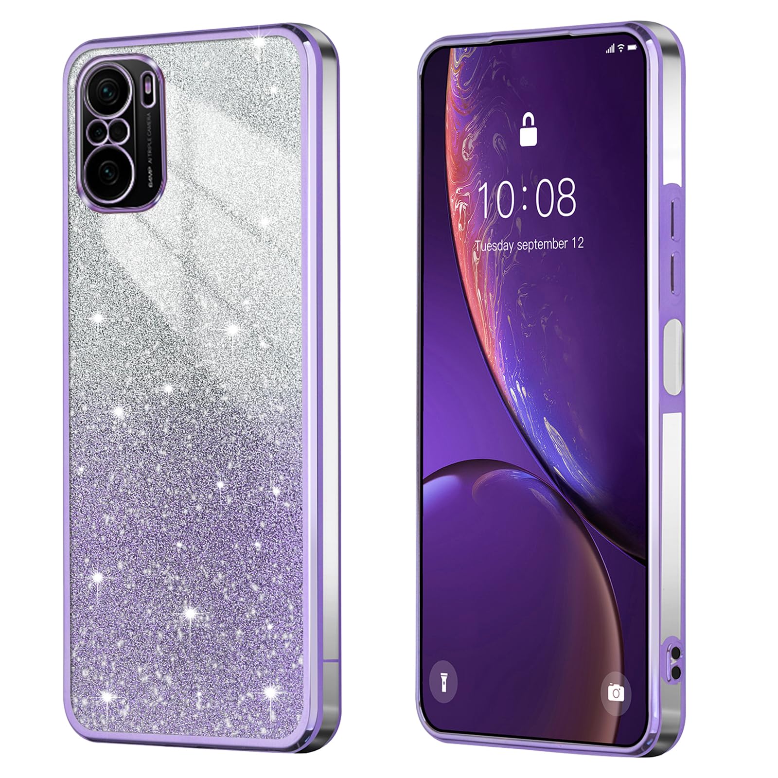 Custodia Per Xiaomi Poco F3 / Mi 11i 5G - Ultra Sottile Con Effetto Gradiente E Cornice In TPU, Antiurto, Colore Viola