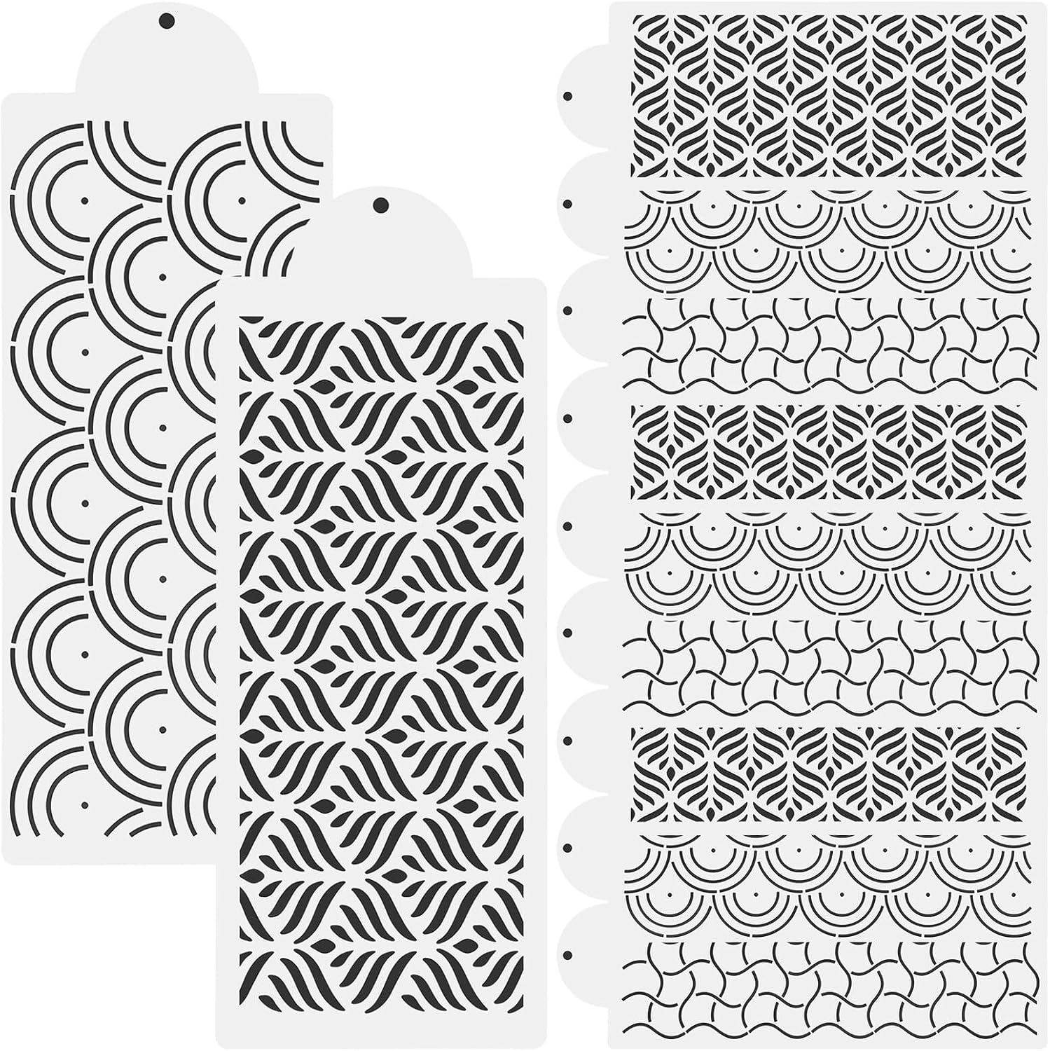 12pcs Cake Decoration Stencils Set Hollow DIY Baking Templates for Cake Decorating Reusable Plastic Supplies for Home and Professional Use