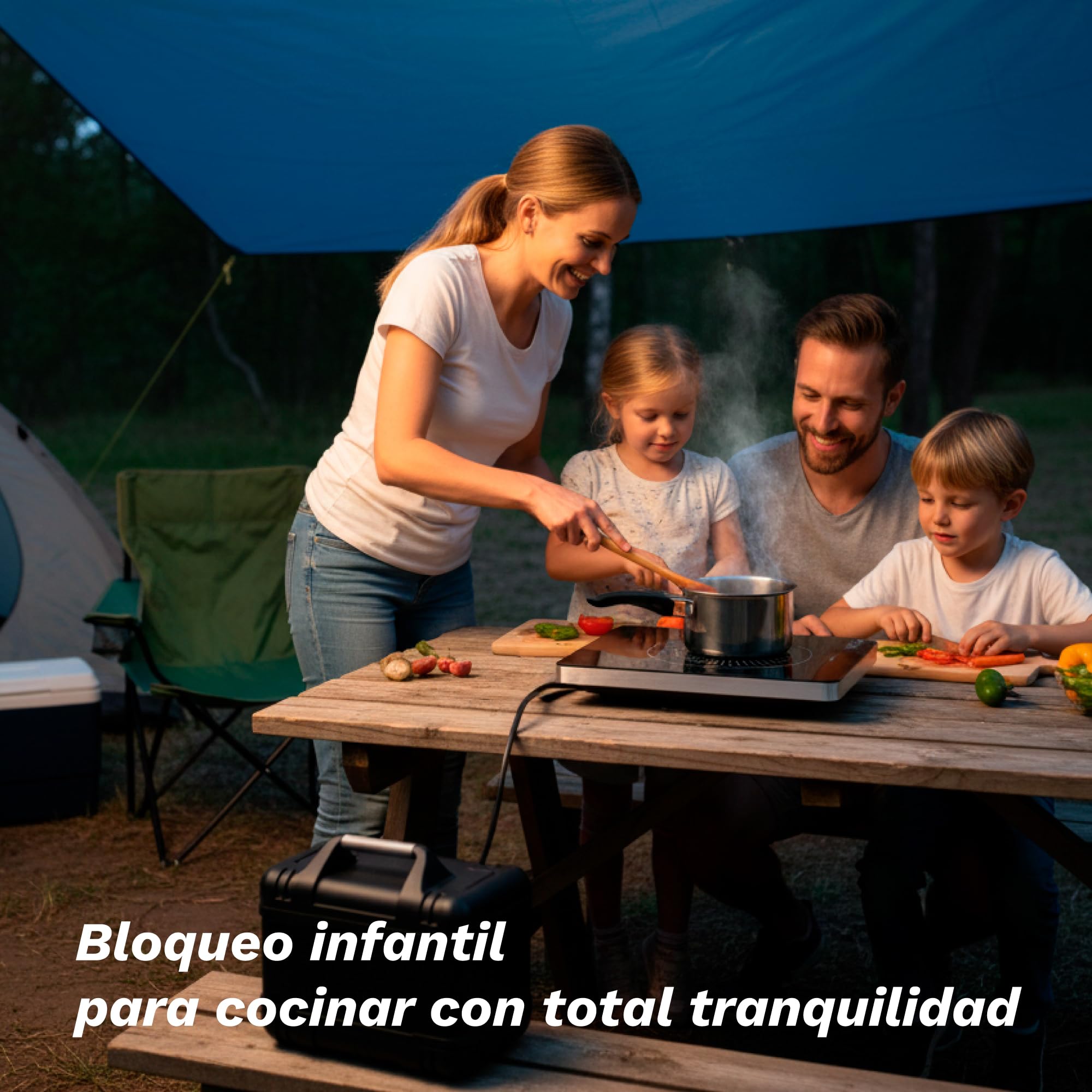 Placa de cocción por Infrarrojos de GRUNKEL IFR-2000 y 2000W, 8 Niveles, 29x37cm, Control Táctil, Temporizador. Ventilador automático enfriamiento tras uso. Superficie de cristal.