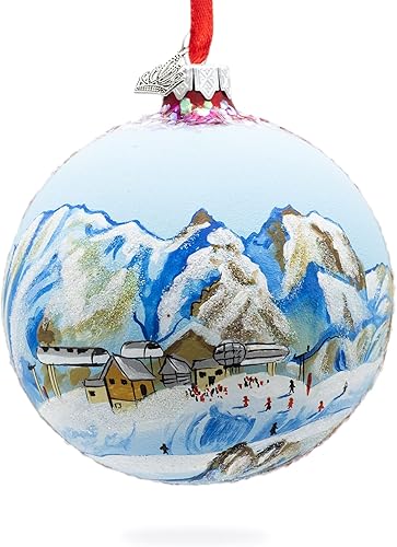 Courchevel Ski Resort, Francia bola de cristal adorno de Navidad 4 pulgadas