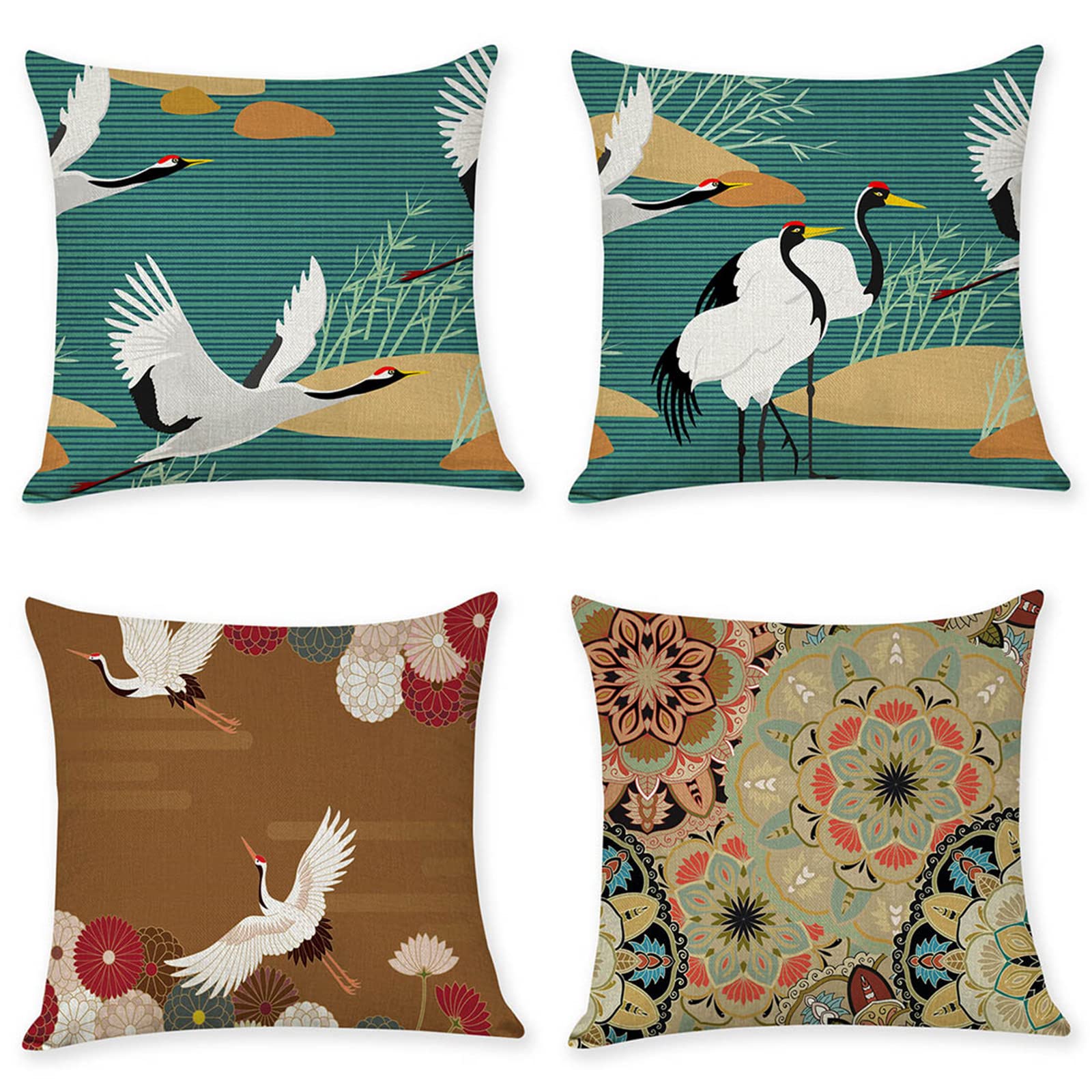 Housse de coussin lin 60x60 cm lot de 4 double face haute qualité pour fauteuil
