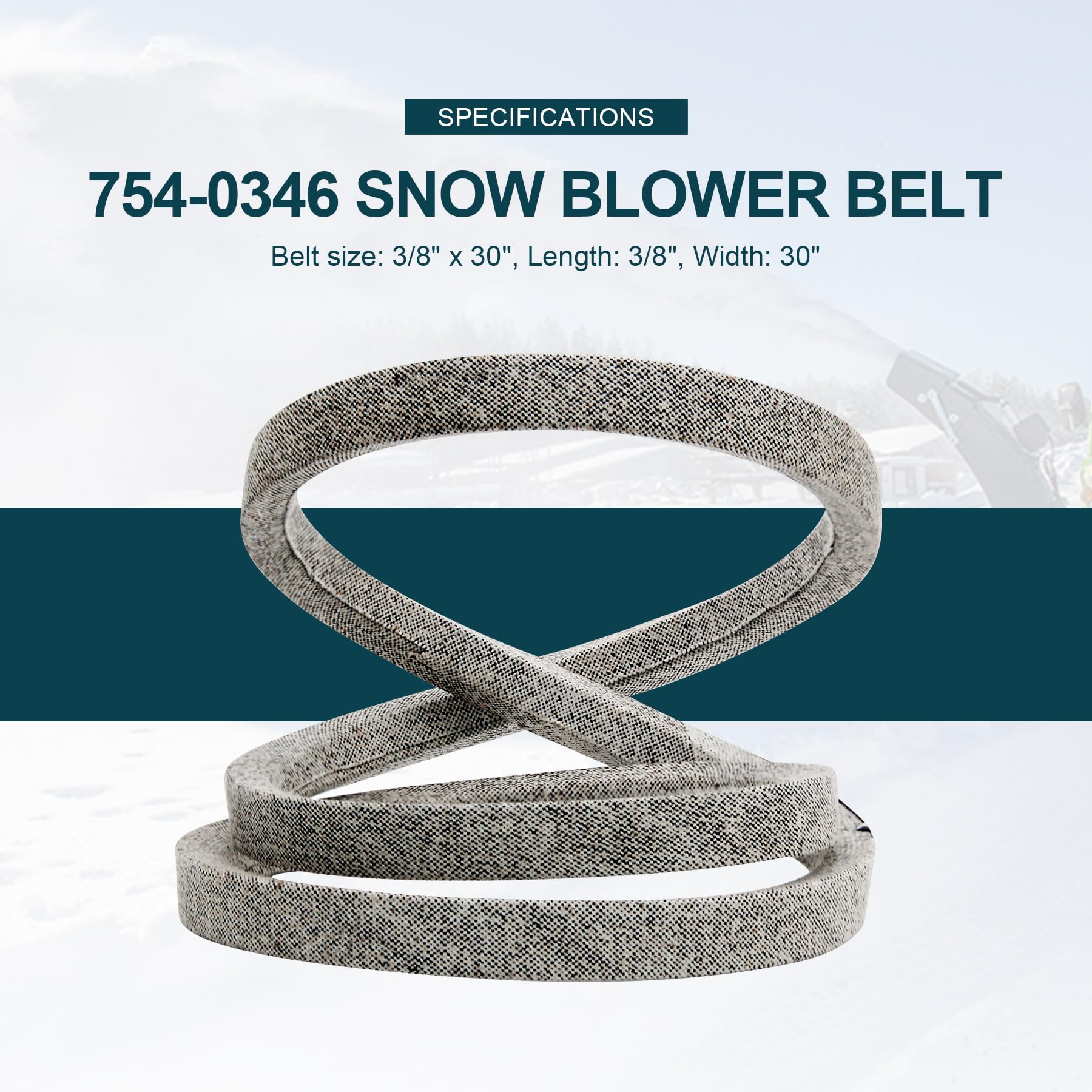 Honoyam 954-0346 754-0346 Auger Drive Belt Replacement 3/8