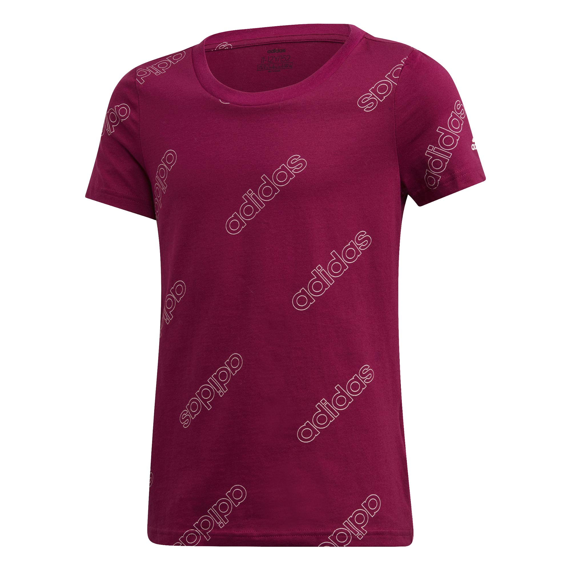 Adidas Girl's Classics Tee, Tee Medium, Power Berry/Pink Tint