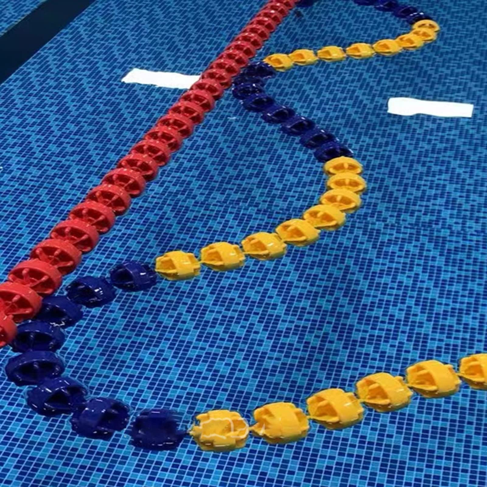 WOTZOV Beach Floating Safety Divider Rope For Effective Visibility, Pre-Assembled Deep Shallow End Water Area Lane Divider, For Swimming Pool Training，Nylon Rope Style 7m/23ft