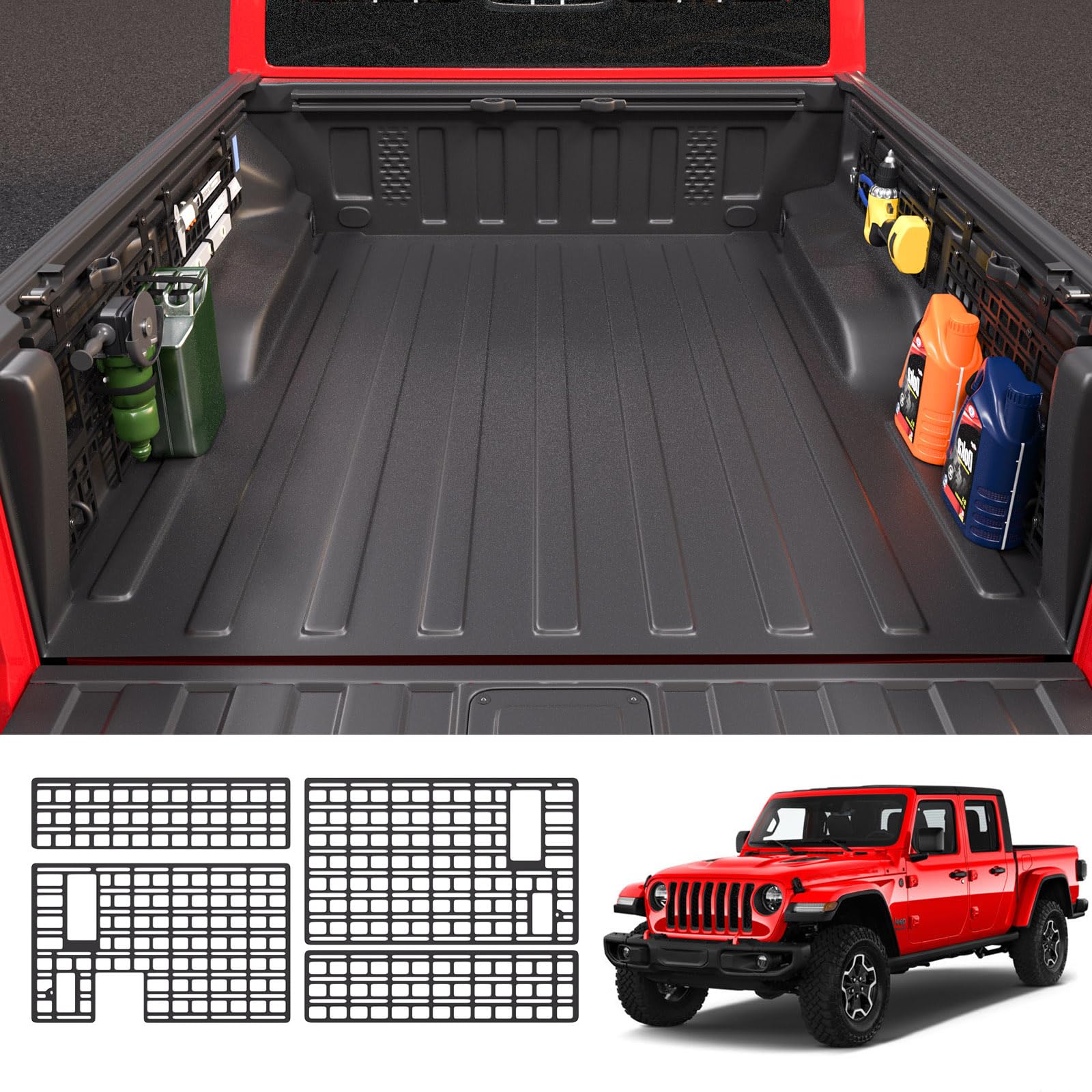 ( incomplete missing some hardware) Side Molle Panel Compatible with 2019-2024 Jeep Gladiator JT Truck Bed Molle Panel Storage Replacement for 2019-2024 Jeep Gladiator Accessories (Fit Jeep Gladiator, Side Bed Molle Panel)