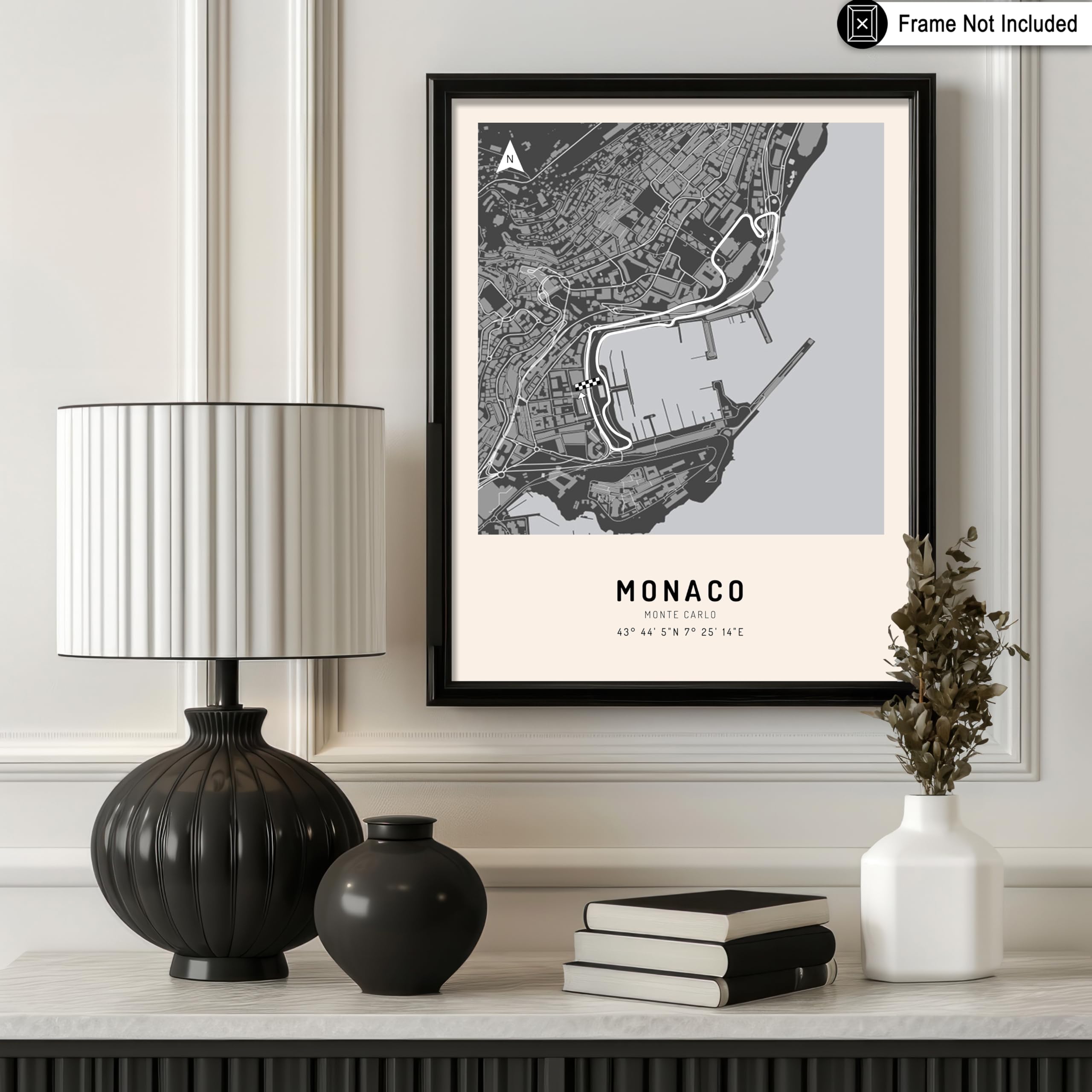 Poster Master Monaco Rennstrecken-Poster – Monaco GP Druck – Monte Carlo Art – Autorennkunst – Geschenk für Männer, Frauen und Auto-Enthusiasten – tolle Dekoration für Büro, Wohnheim oder Garage –