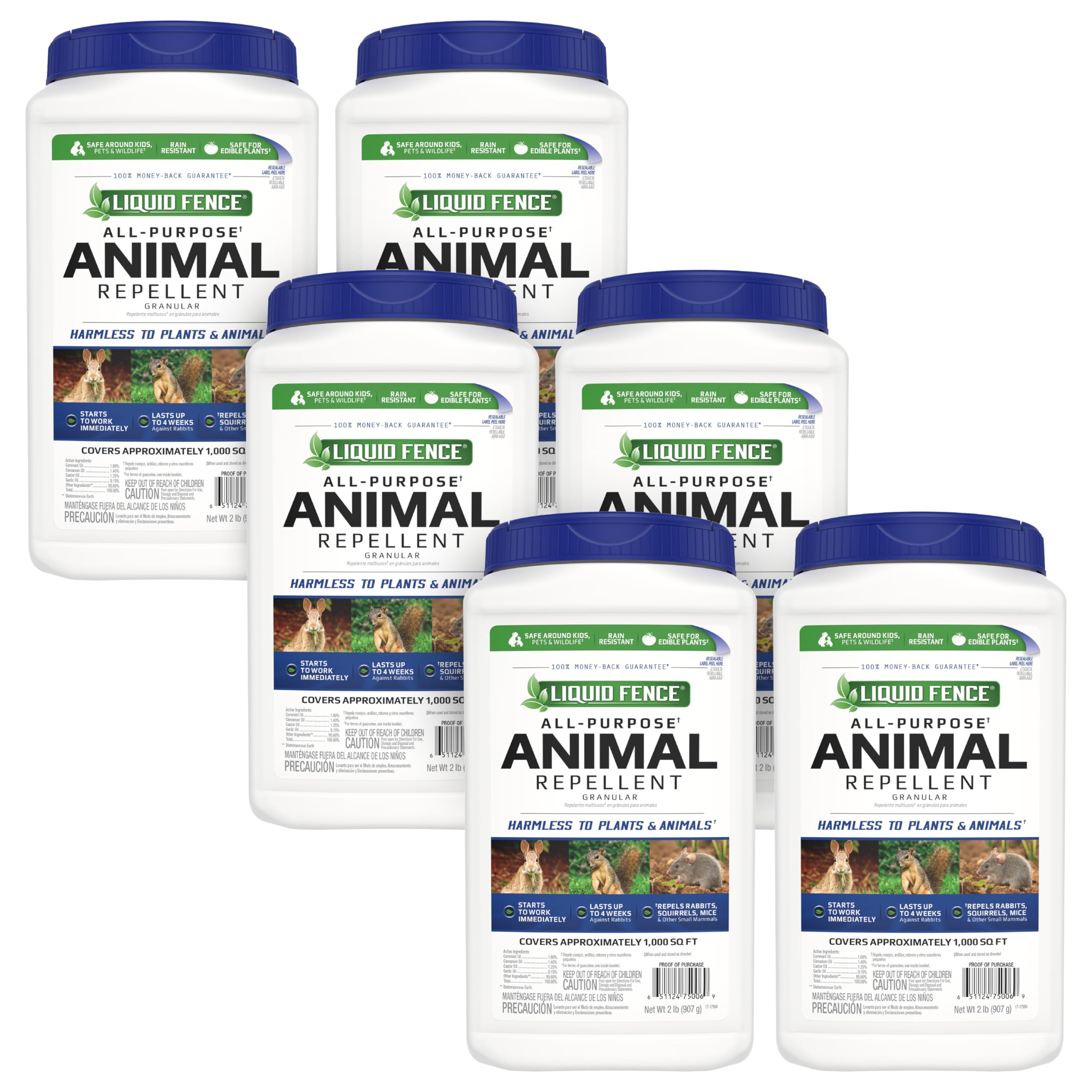 Liquid Fence Granular All-Purpose Animal Repellent, 6 Pack