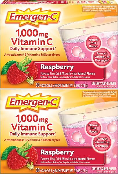 Emergen C 1000mg Vitamin C Drink Mix Raspberry